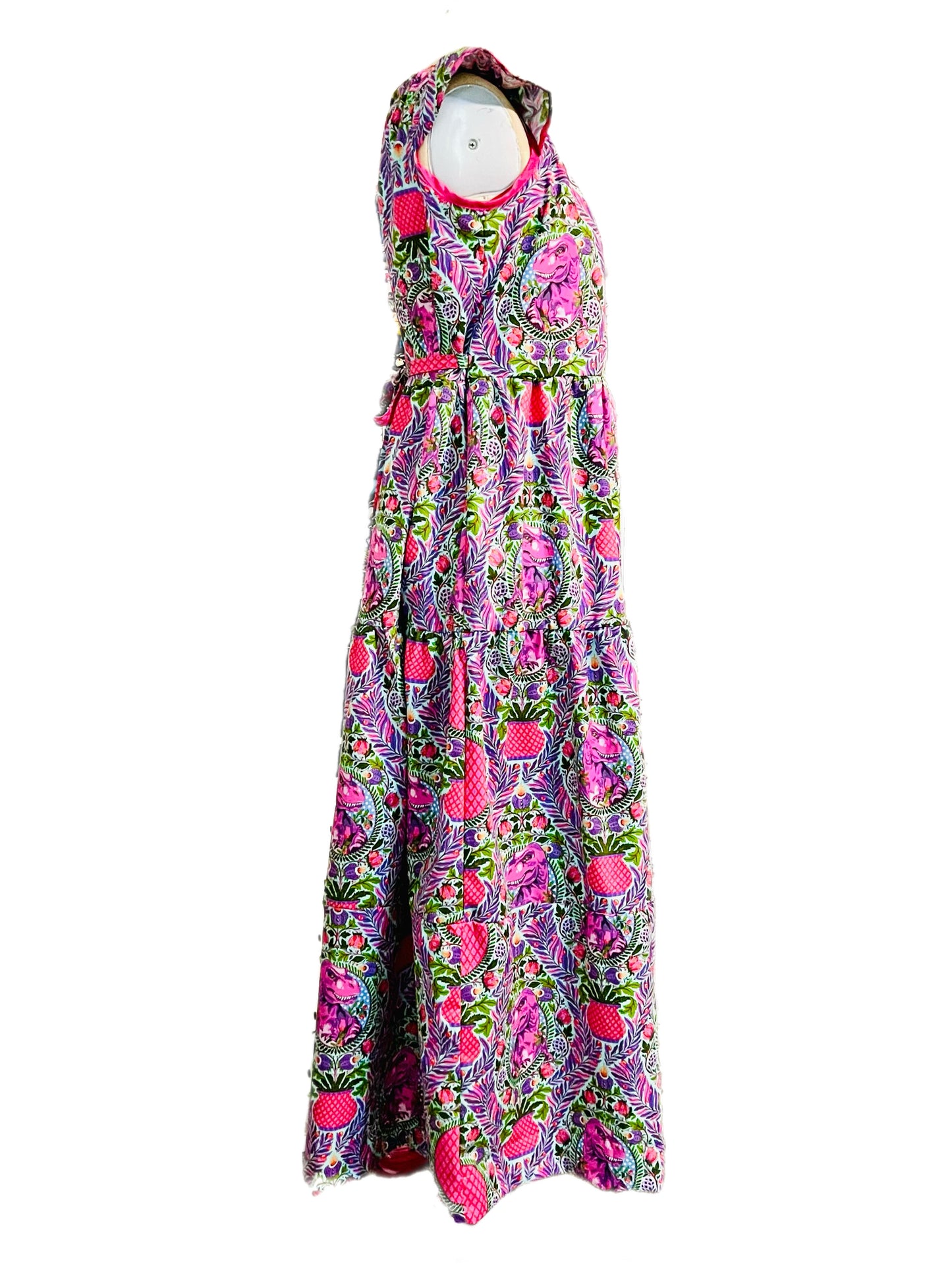 Women Dino Delight Gathered Tiered Women Maxi Dress