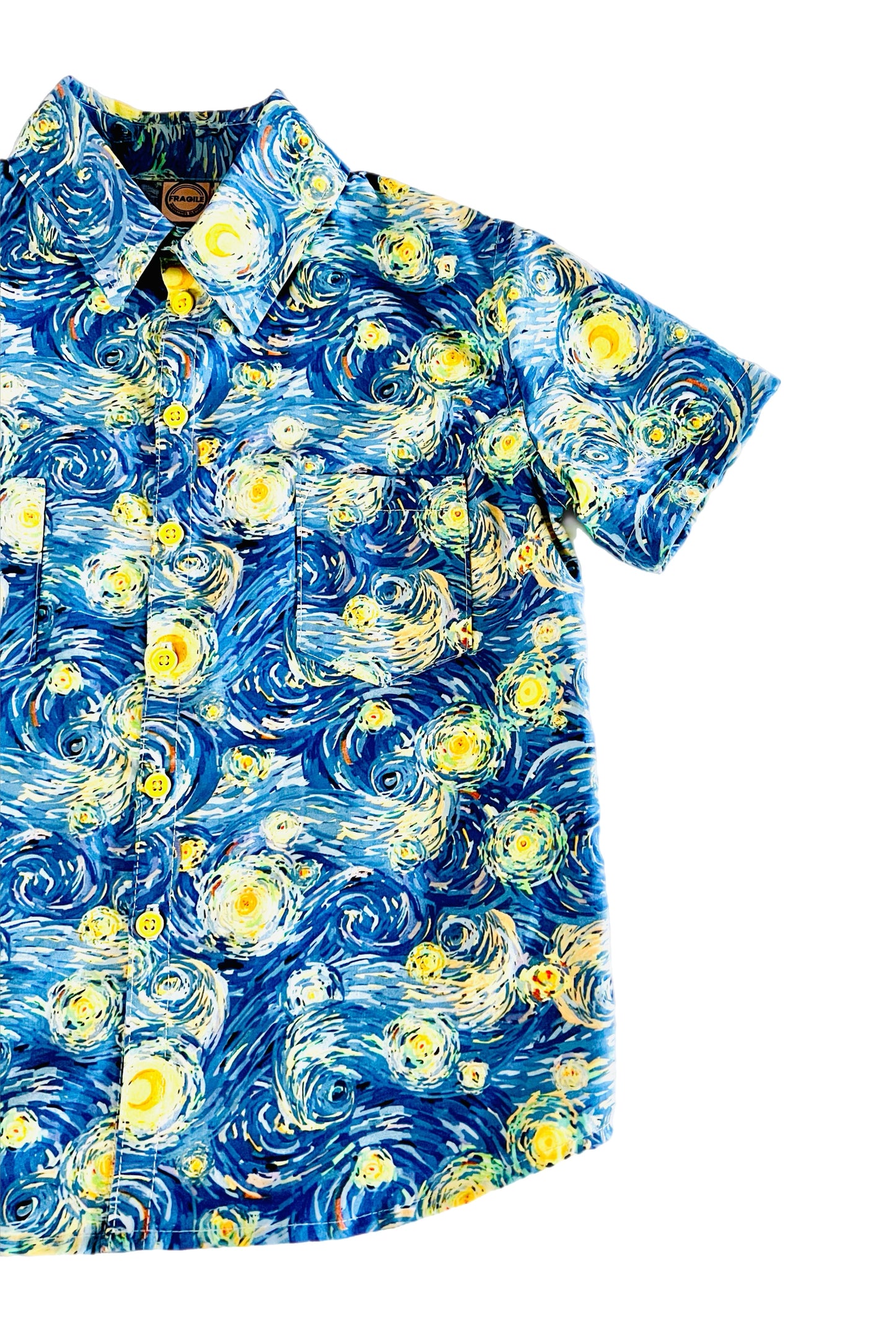 Starry Night Button Down Shirt and Shorts Set