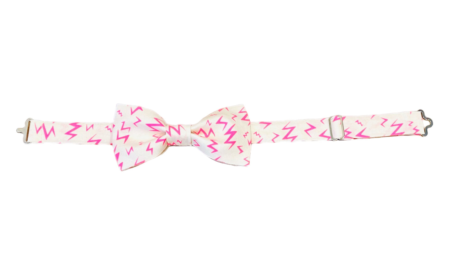 Neon Pink Lightning Bolt Bow Tie