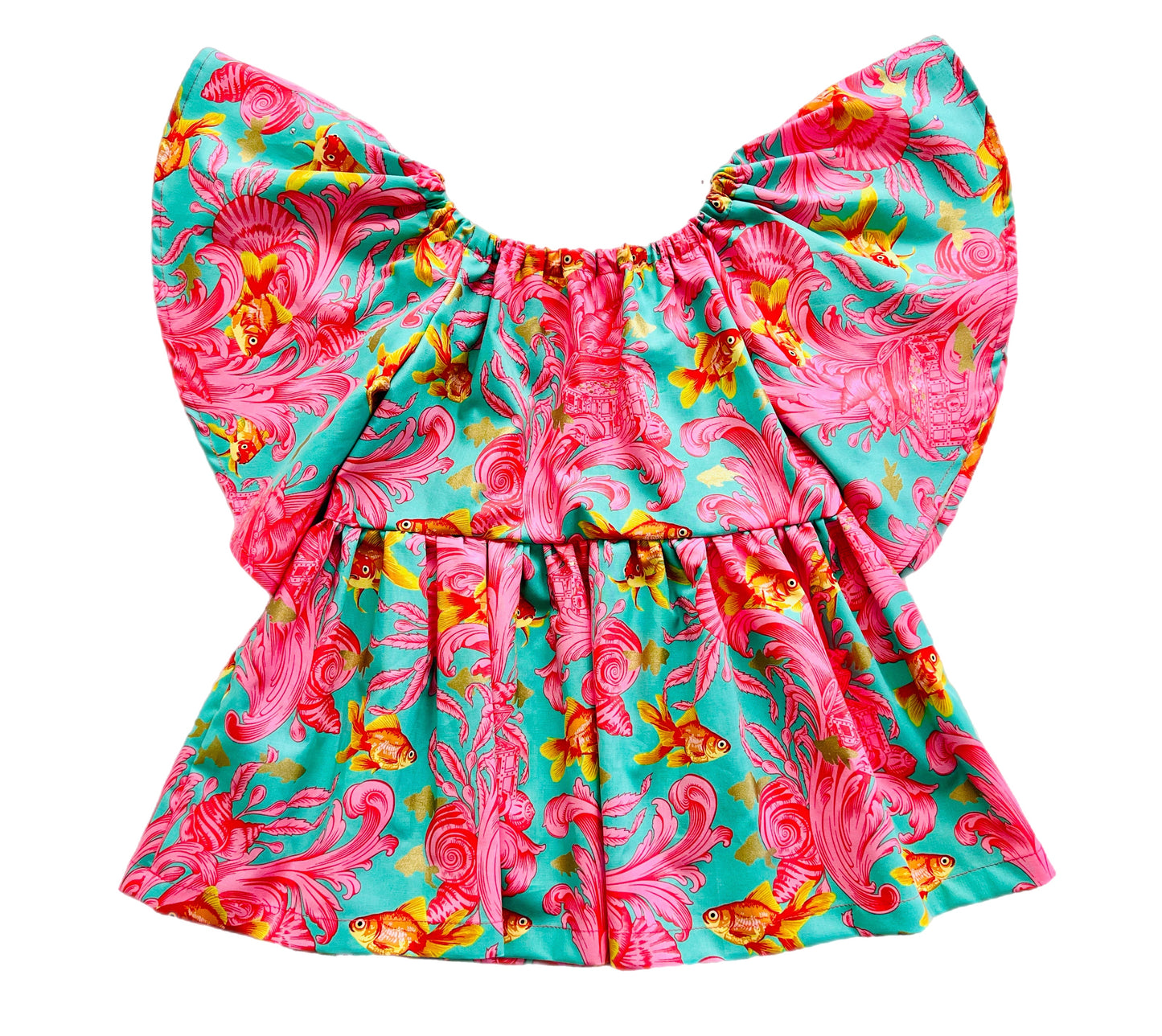 Golden Fish Paradise Pullover Blouse