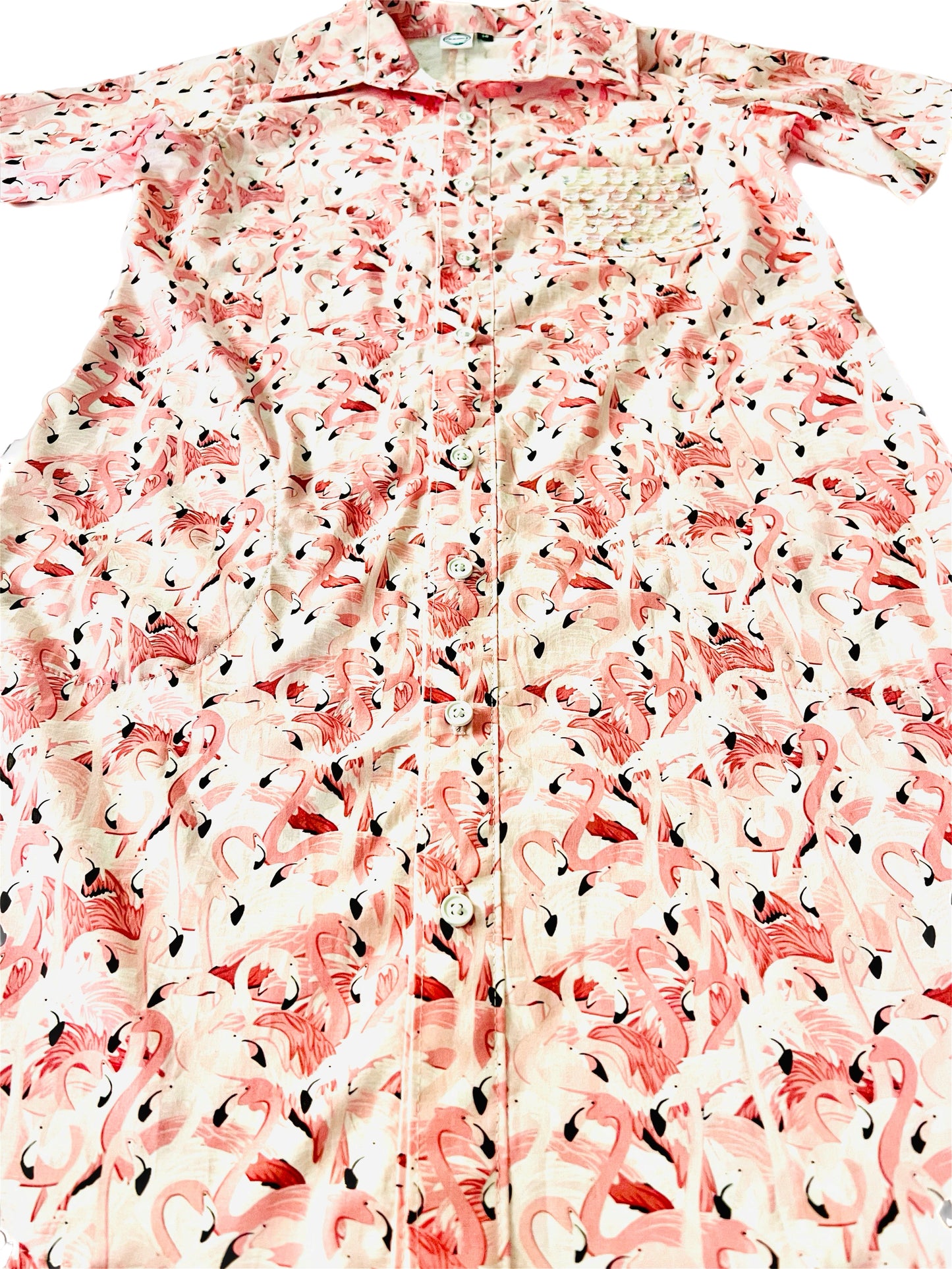 Flamingo Breeze Button-Up Women's Dress Shirt