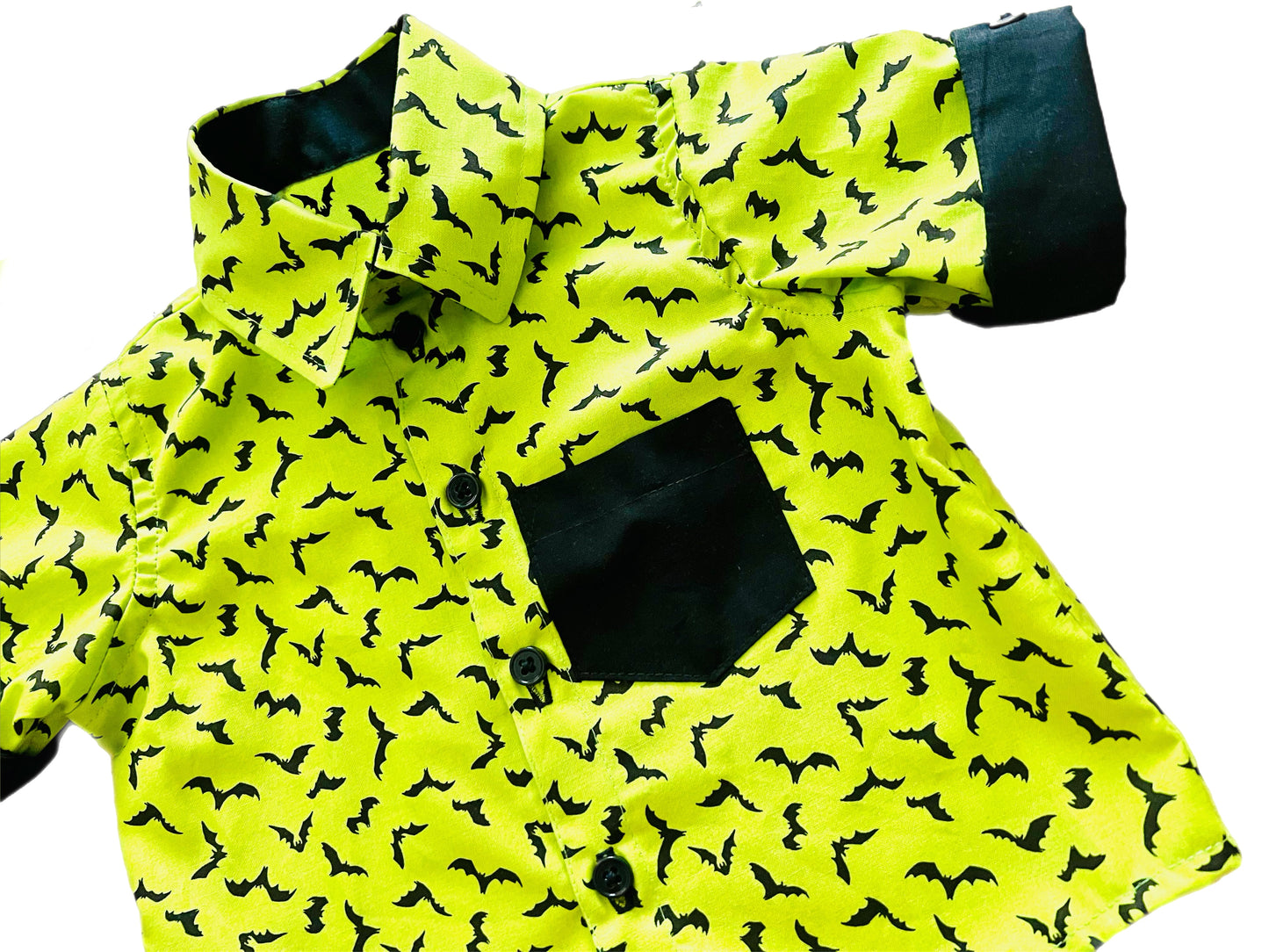 Green Lantern Bats Boys Button Up Shirt