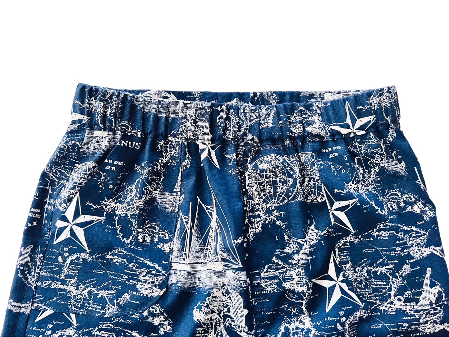 Little Ocean Sail North Map Button Down Dress Shirt (blue or white) navy anchor Shorts Set