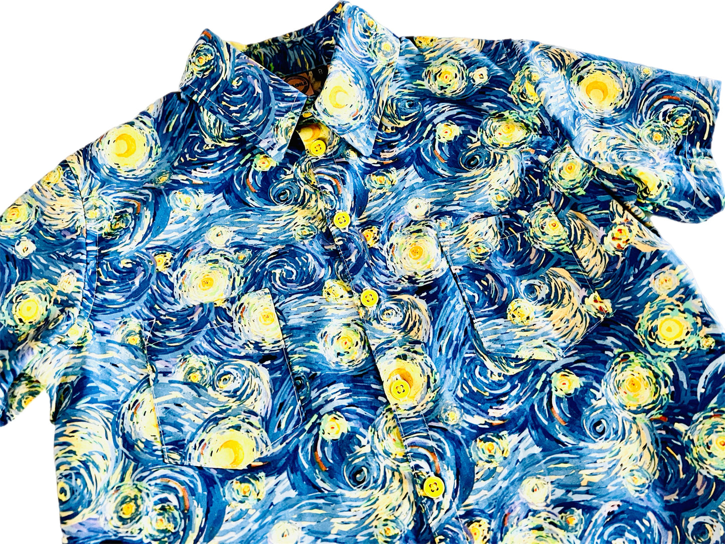 Starry Night Button Down Shirt and Shorts Set