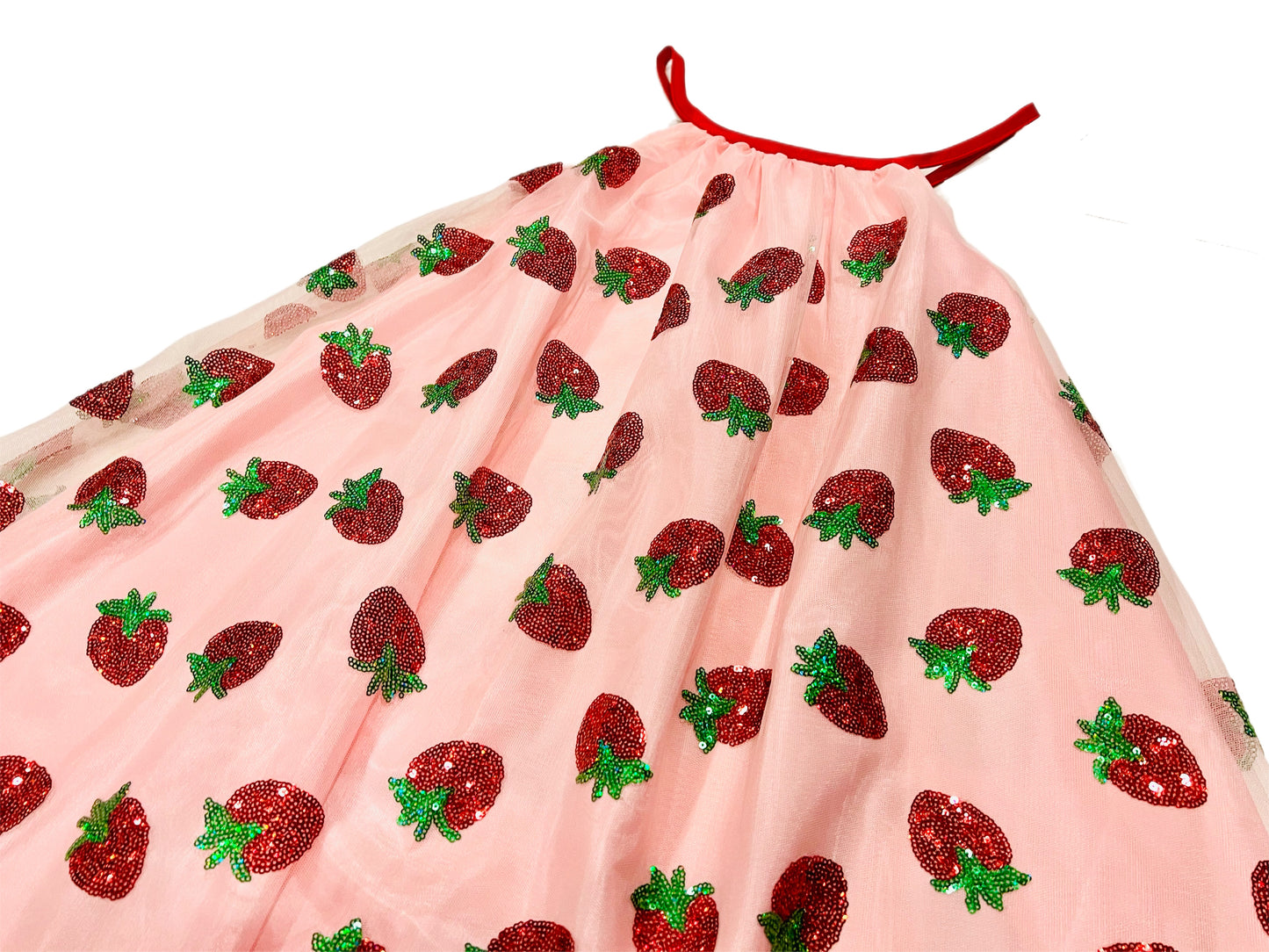 Strawberry Lovers and Dreamers Gathered Dress