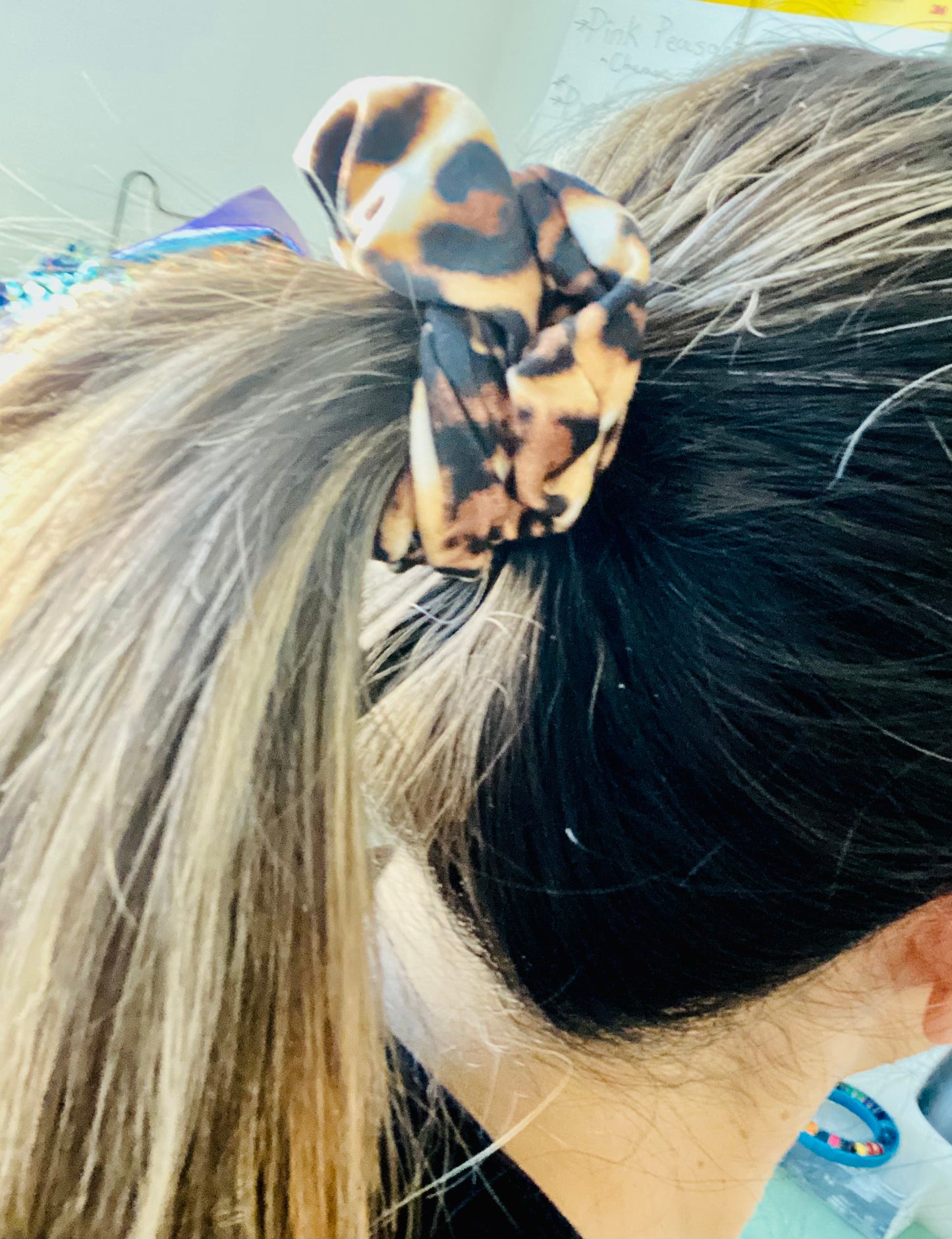 Leopard print matching headband and scrunchie pack
