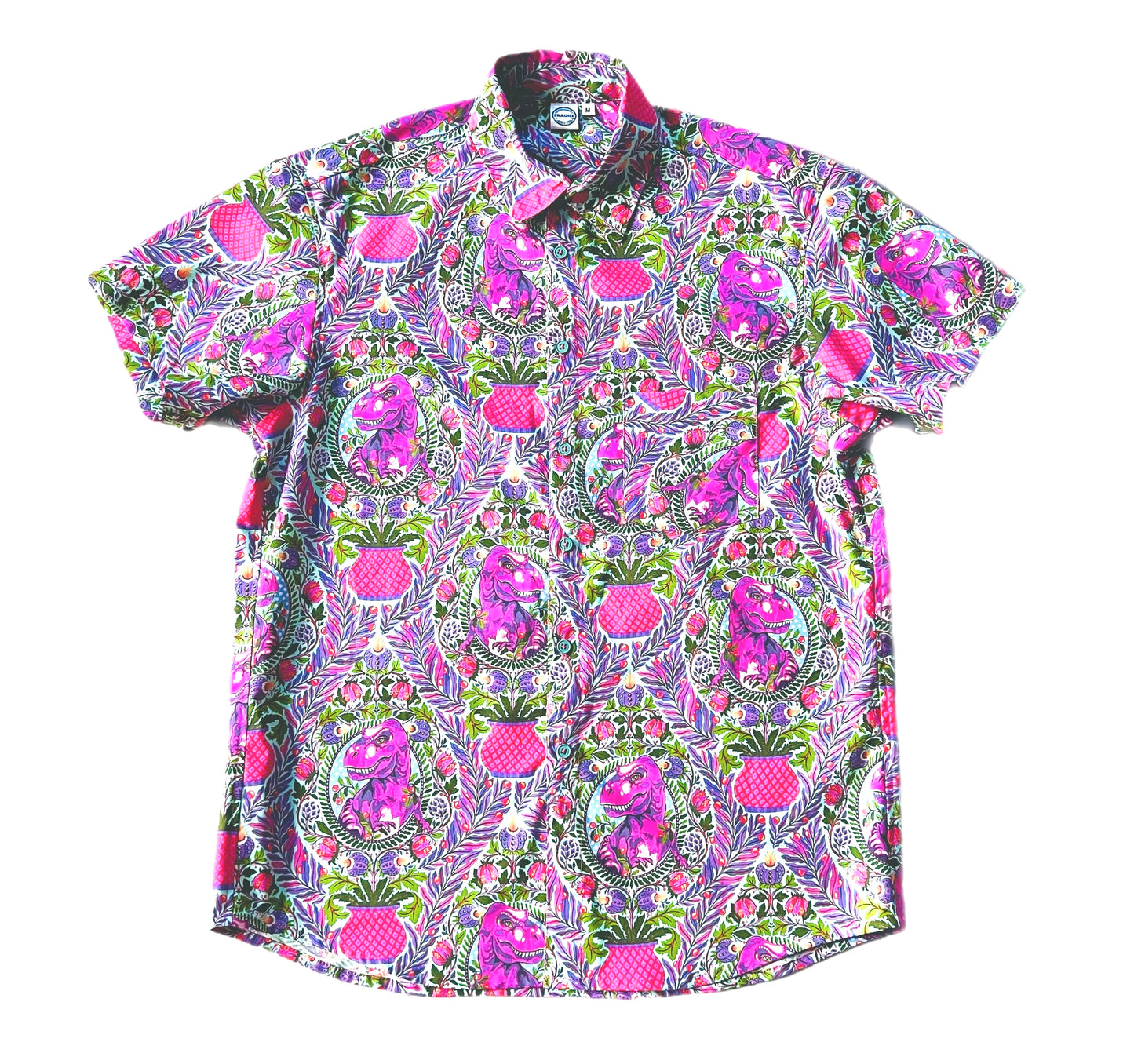 Prehistoric Dino Madness Men’s Button Up Shirt
