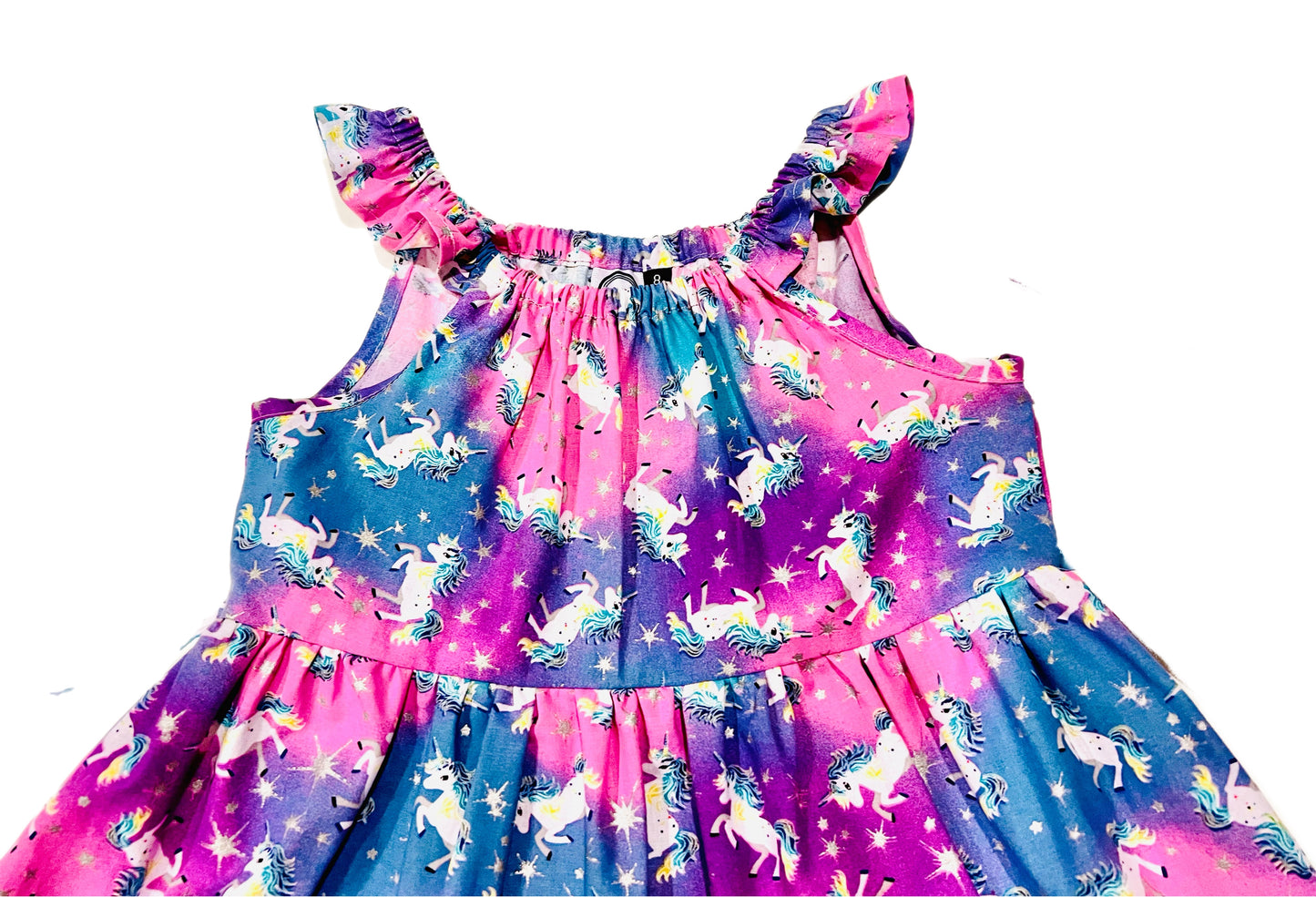 Candy Unicorns Princess Tier Dress with back tie