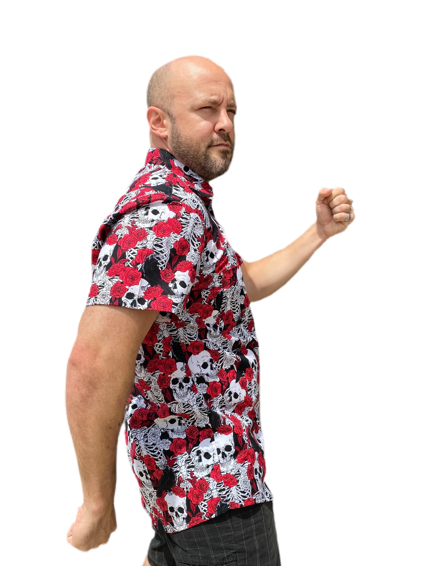 Skulls and Roses Button Up Shirt