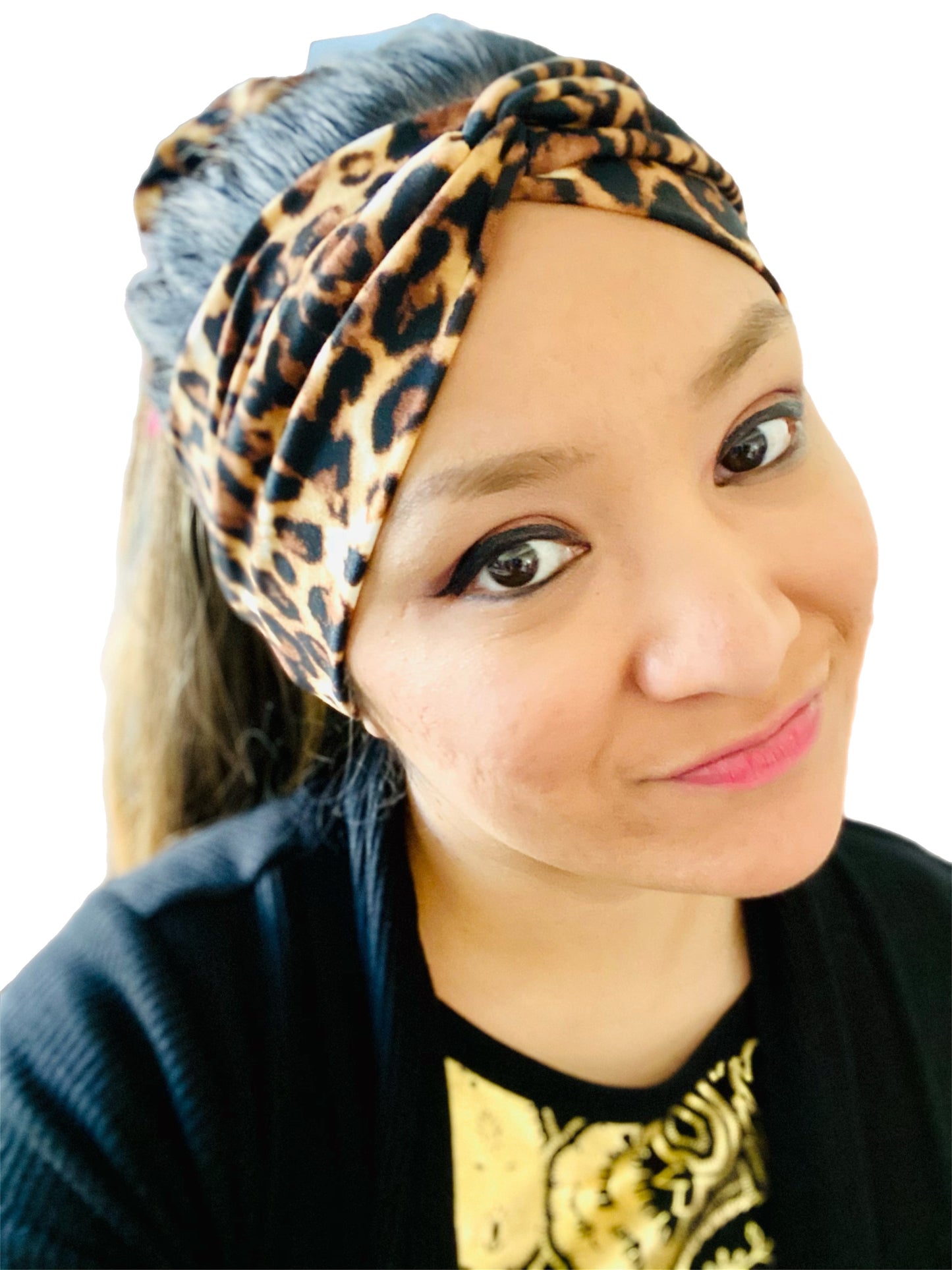 Leopard print matching headband and scrunchie pack