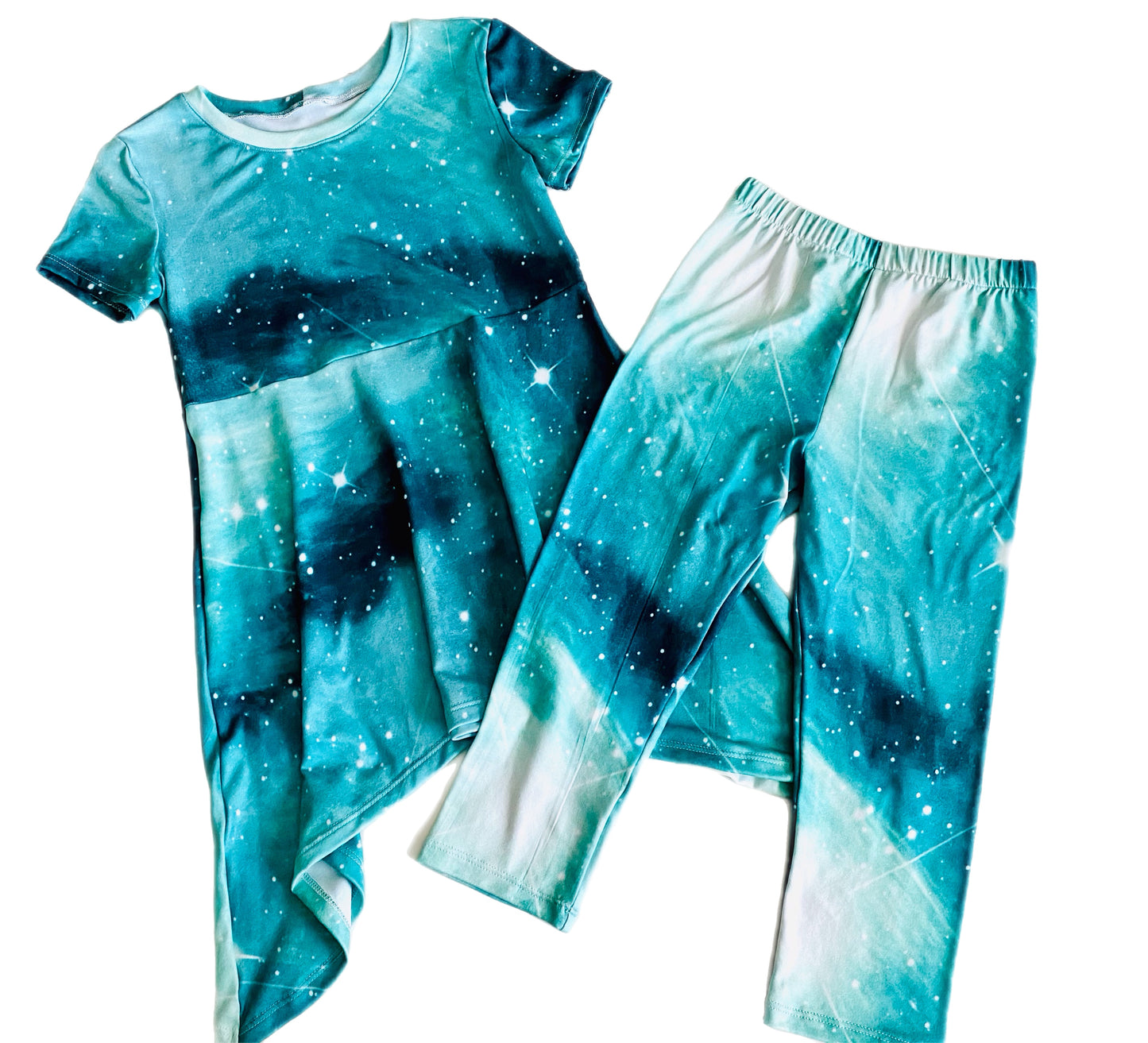 Girls Deep Space Starry Matching Blouse and Legging Set