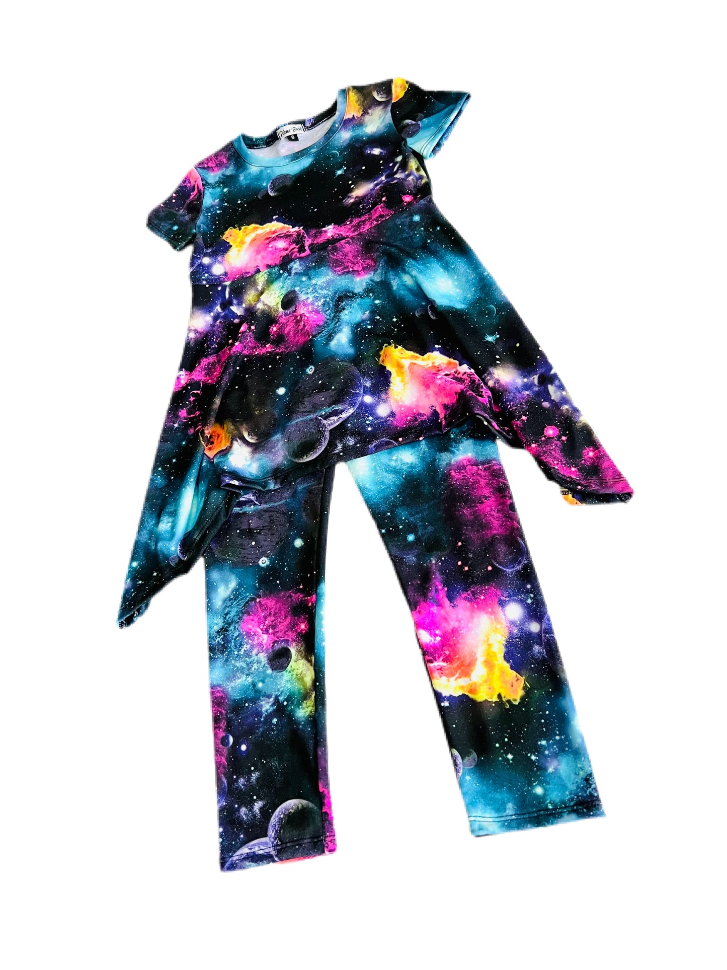 Galaxy Space Starry Girls Blouse and Legging Set