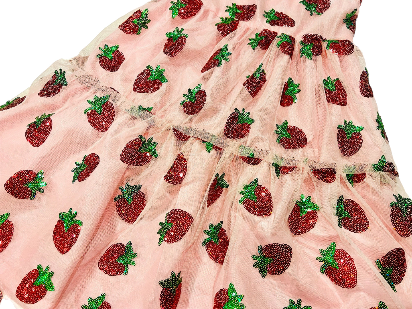My Strawberry Sparkle Two layered Tier Dress with back tie