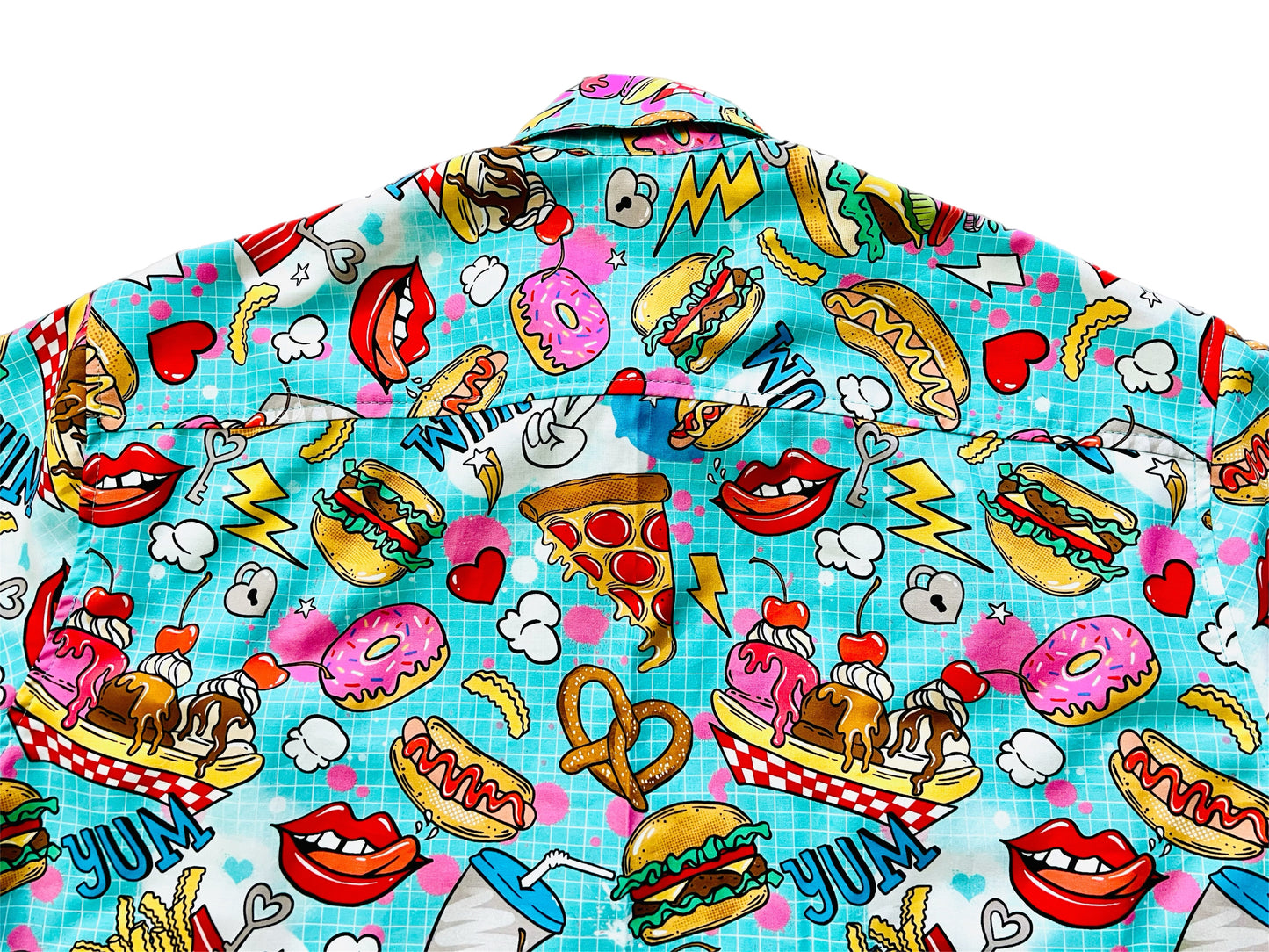 Snack Attack! Fast Food Men’s Button-Up Shirt