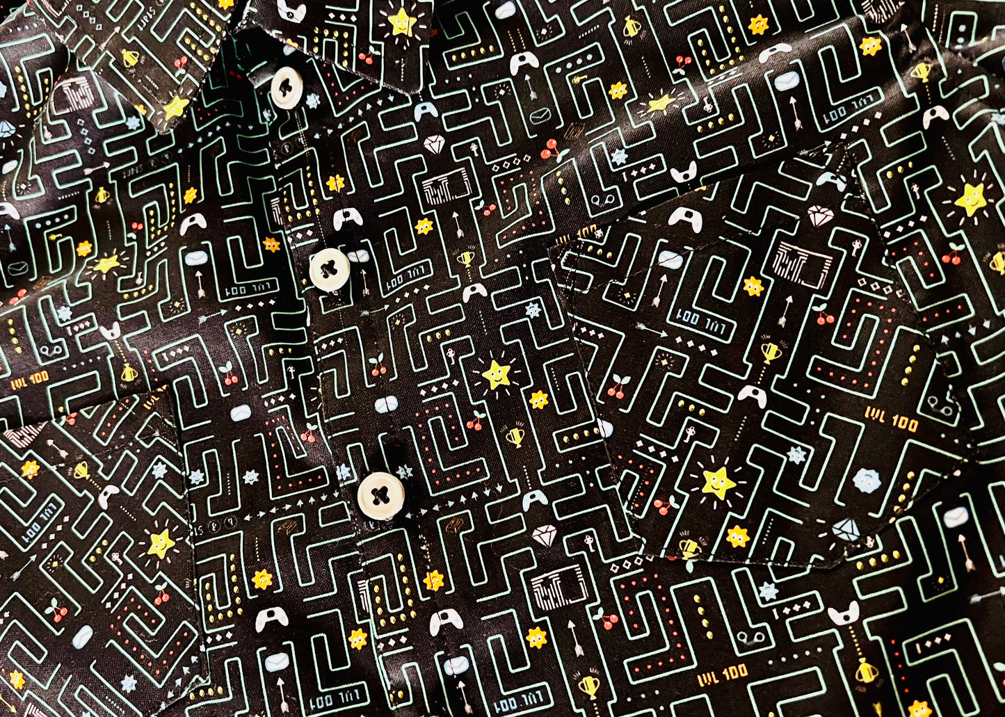 Retro Video Game “Gameover” Kid Button Down Collared Shirt