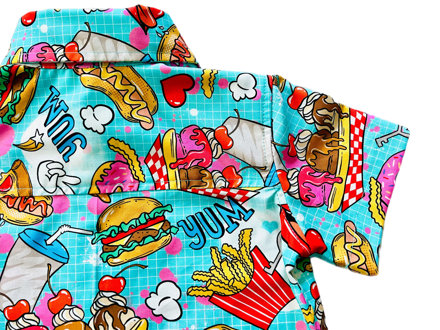 Snack Attack! Fast Food Boys Button-Up Shirt