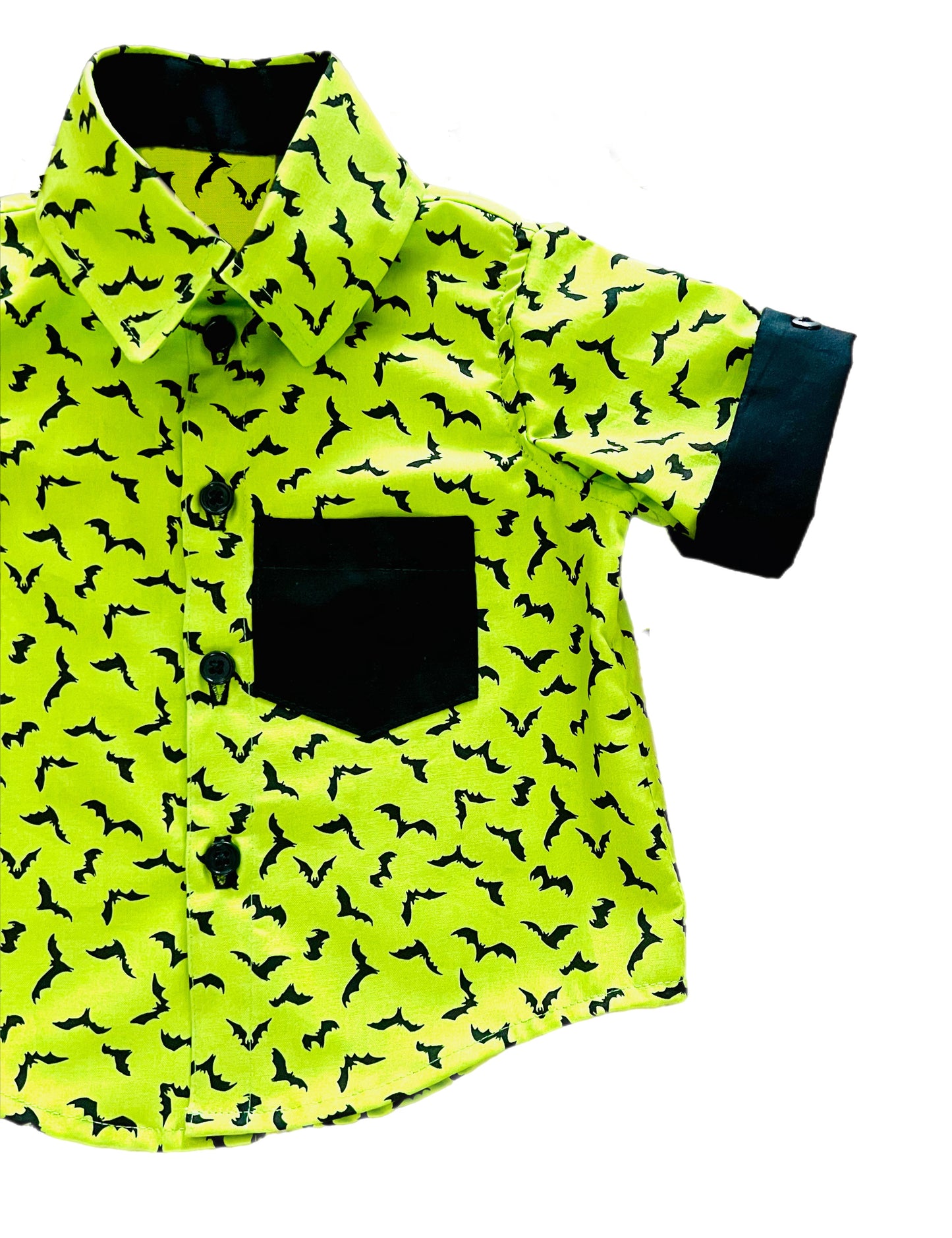 Green Lantern Bats Boys Button Up Shirt