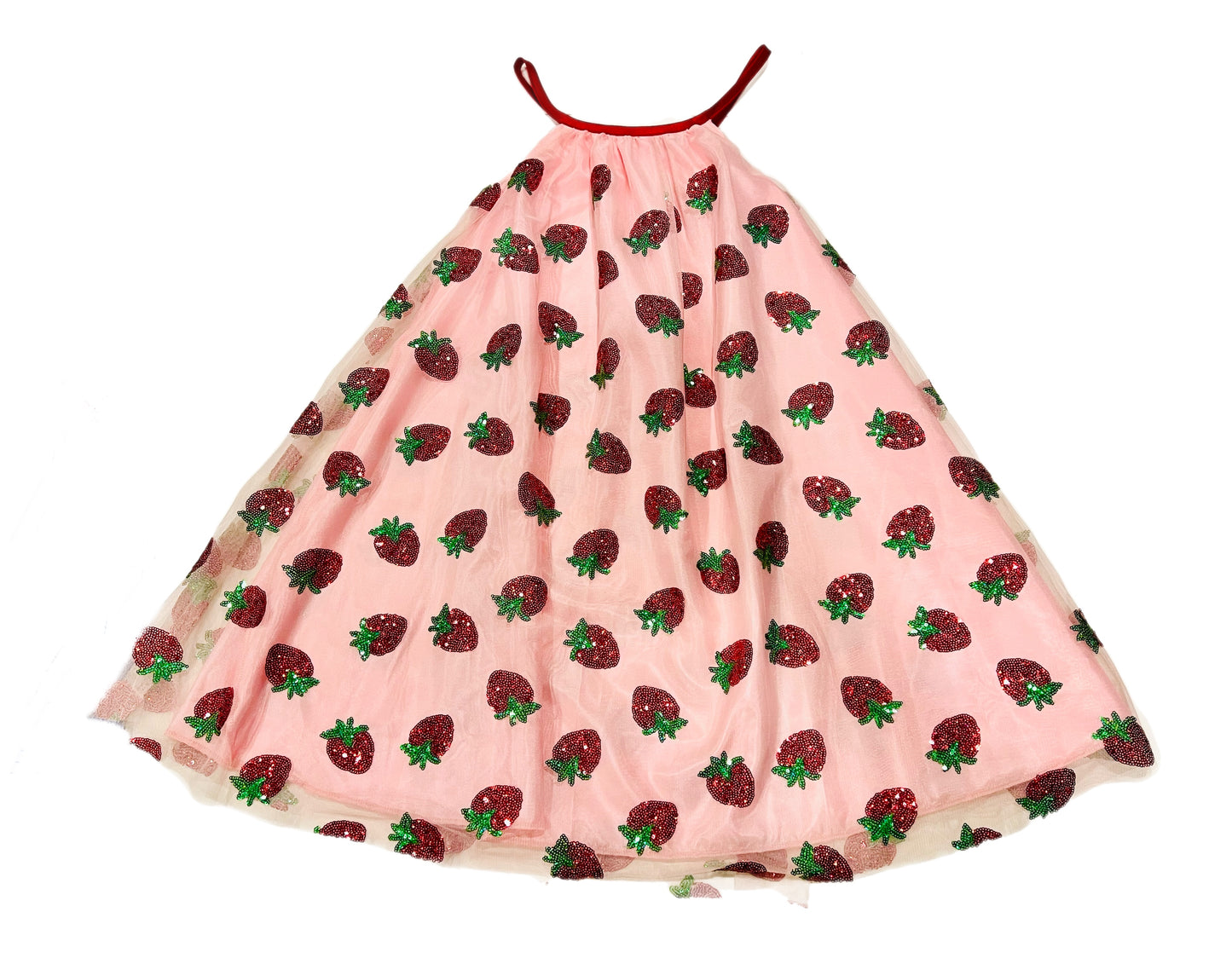 Strawberry Lovers and Dreamers Gathered Dress