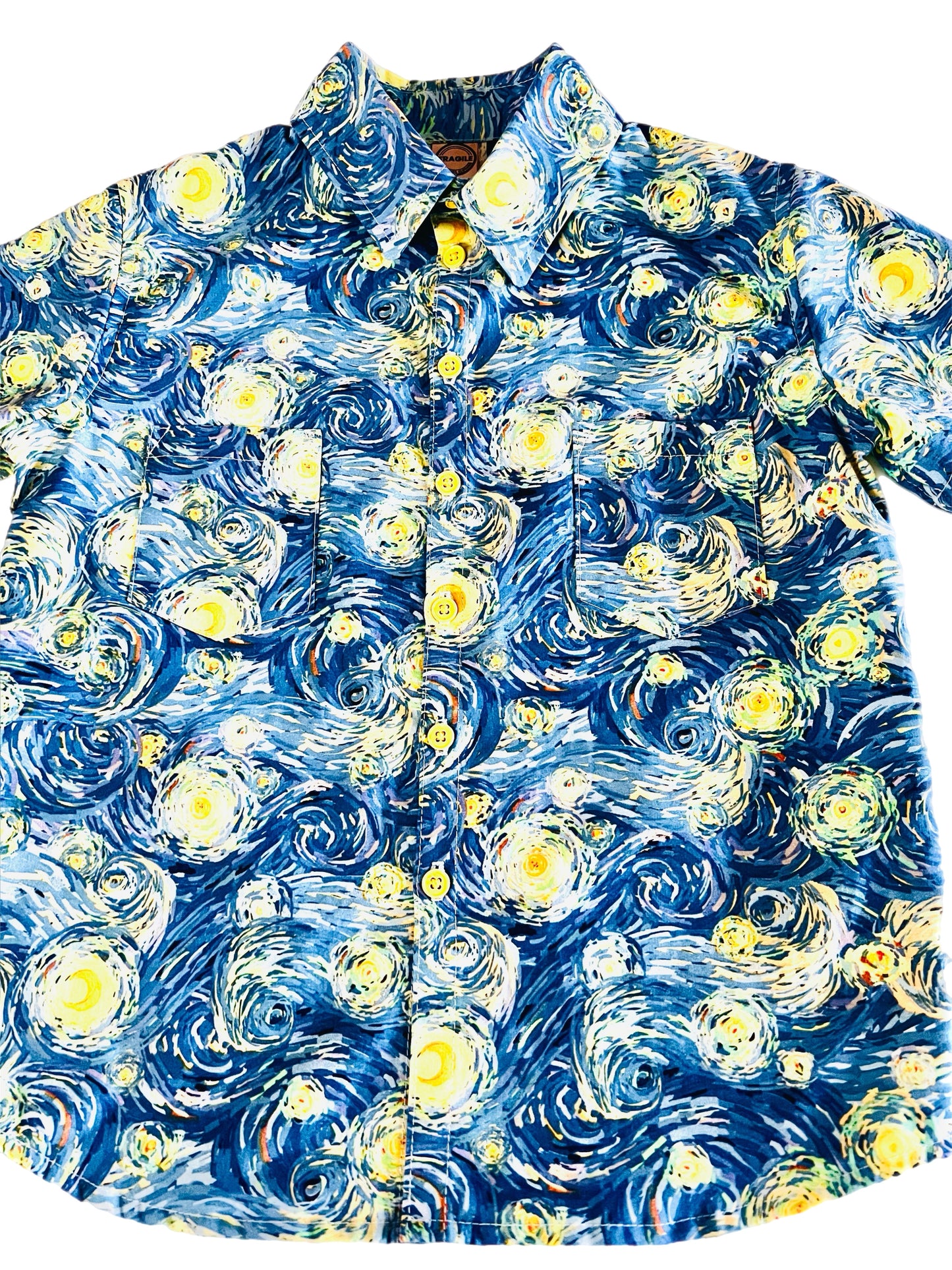 Starry Night Button Down Shirt and Shorts Set