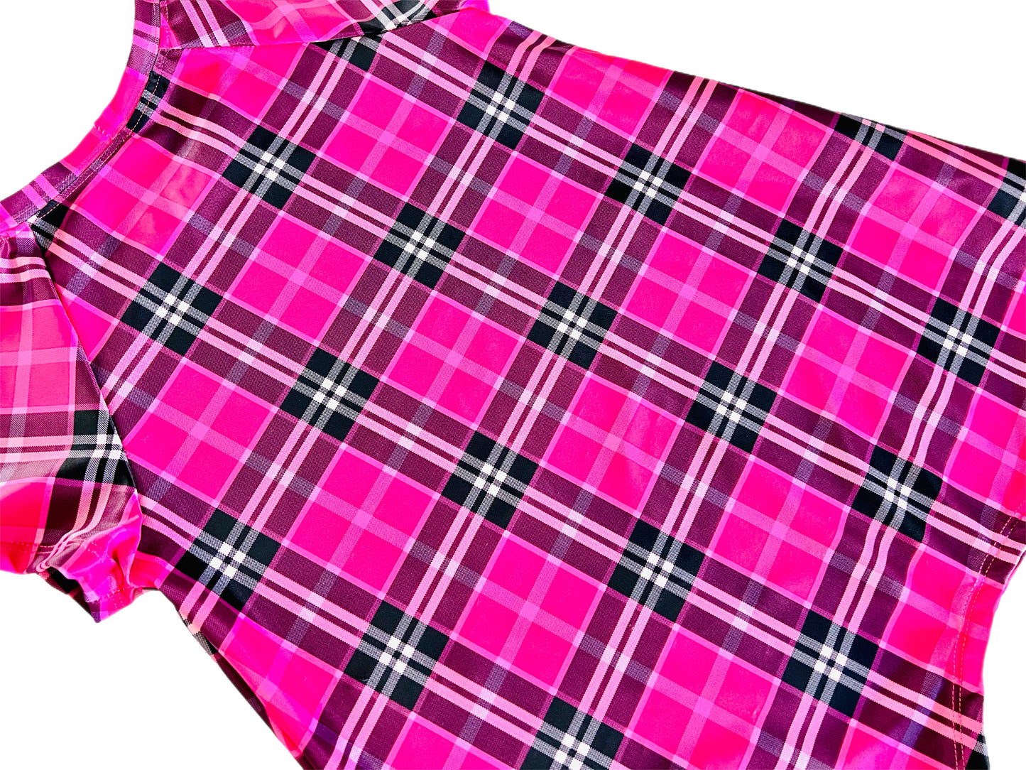Razzle Dazzle Hot Pink Plaid Rhinestone Blouse