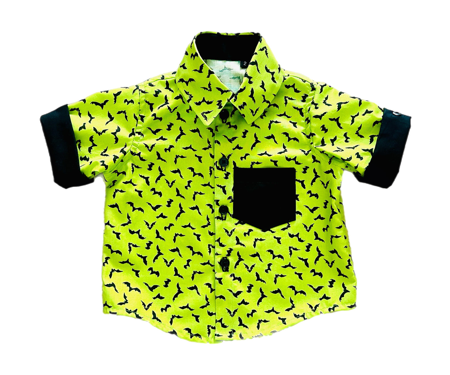 Green Lantern Bats Boys Button Up Shirt