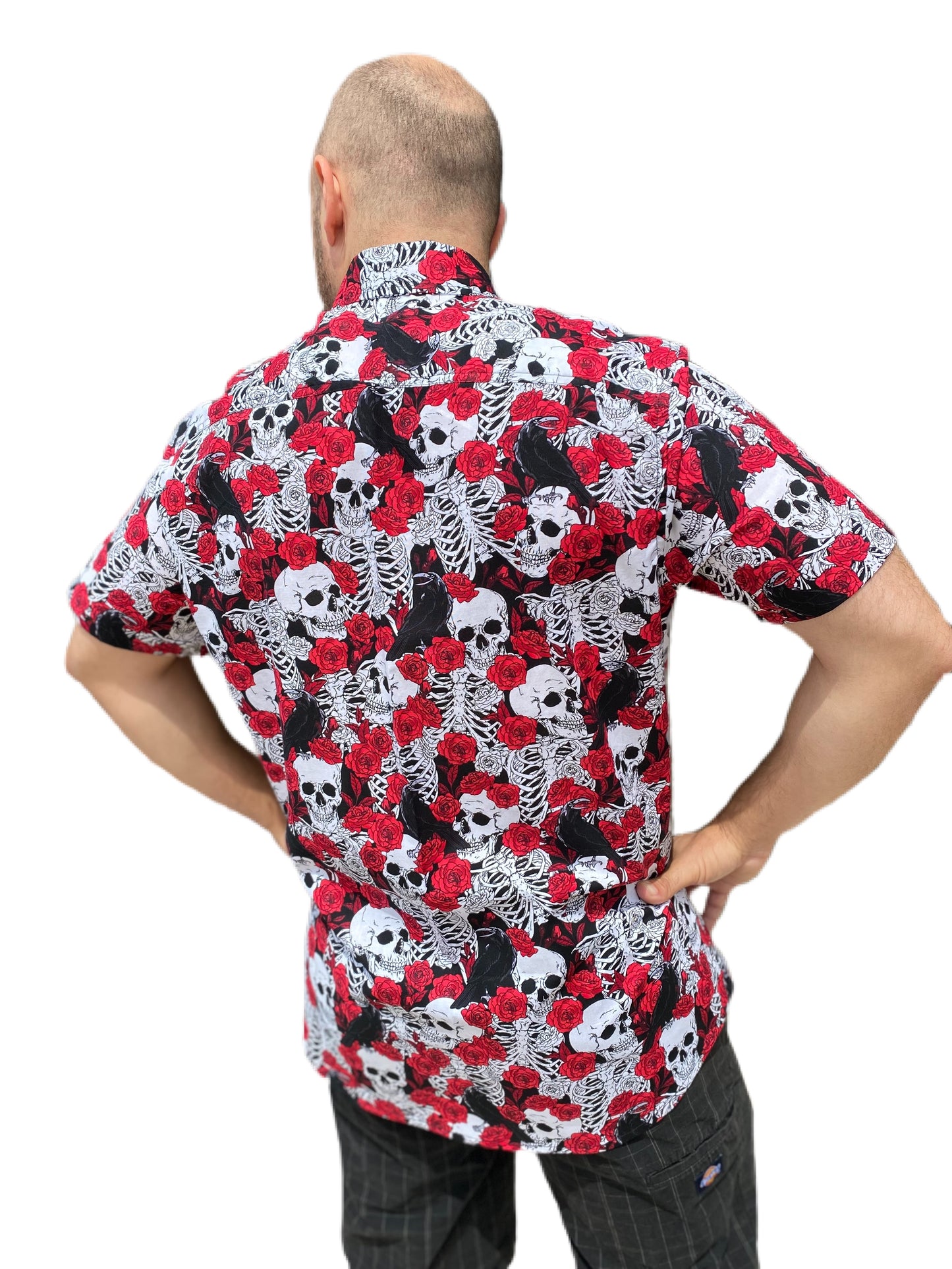 Skulls and Roses Button Up Shirt