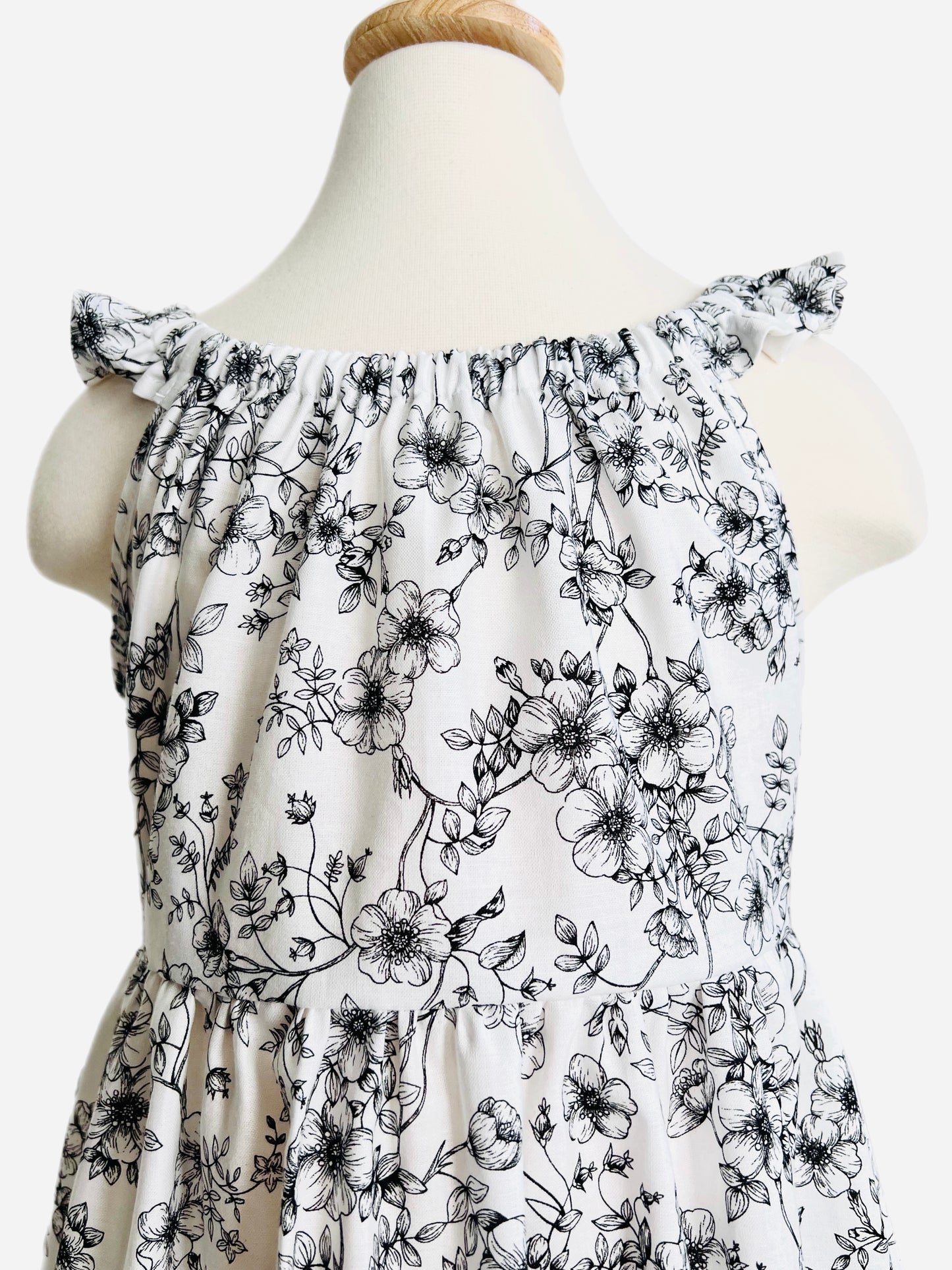 Secret Garden Gathered Dress With Back Tie and Ruffle Sleeve