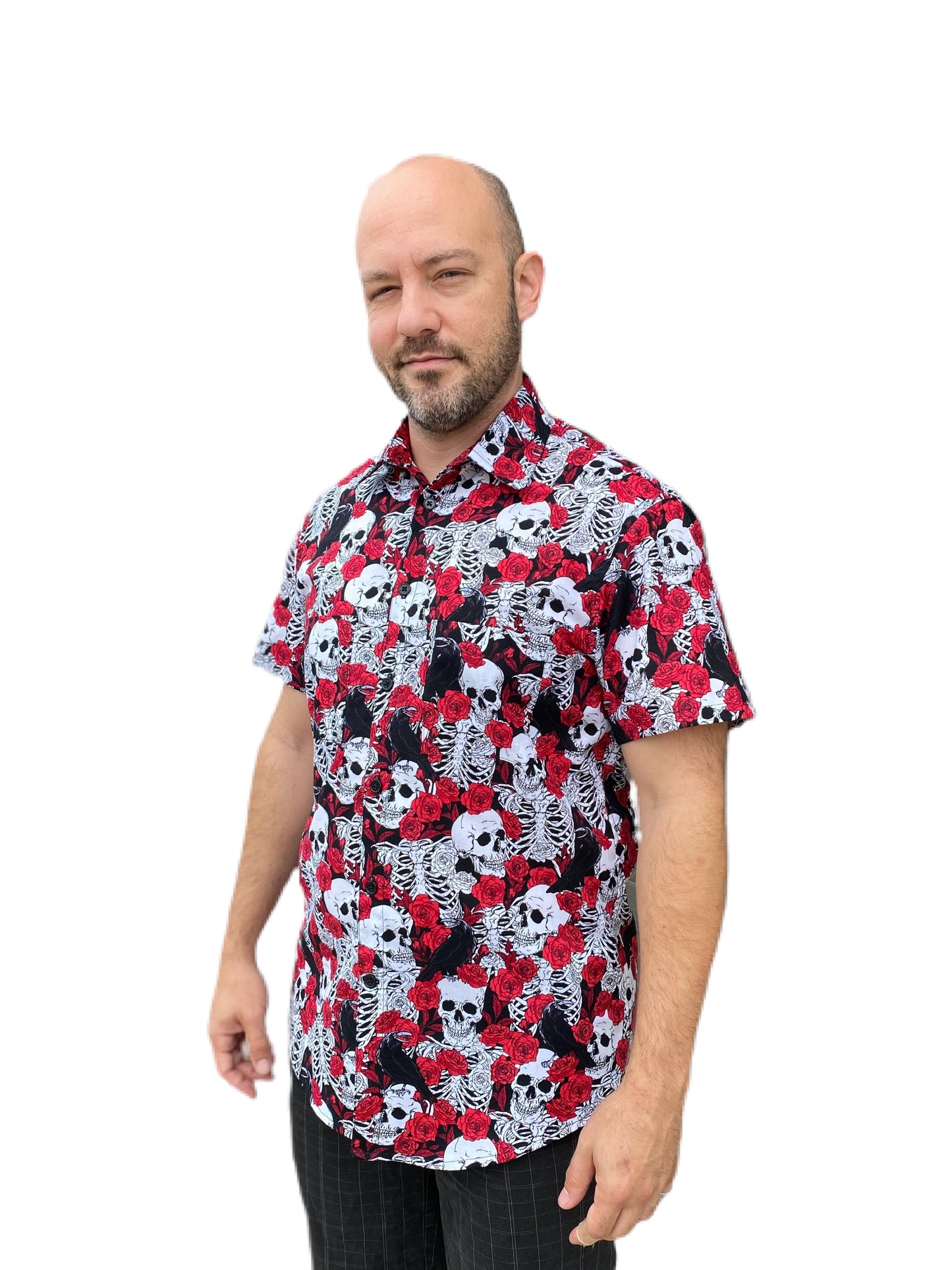 Skulls and Roses Button Up Shirt