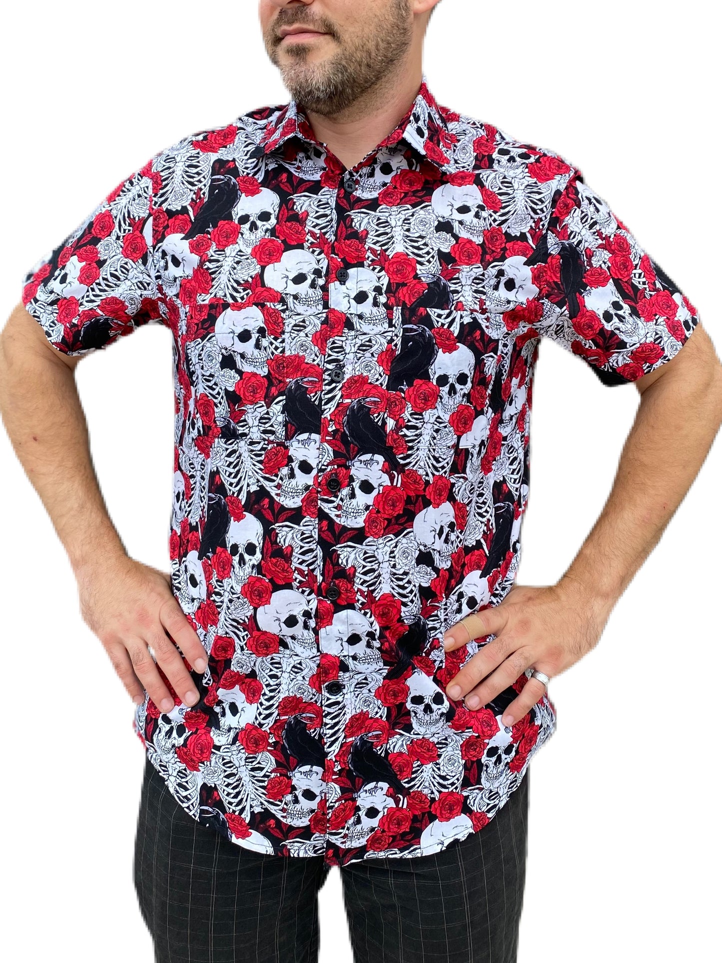 Skulls and Roses Button Up Shirt