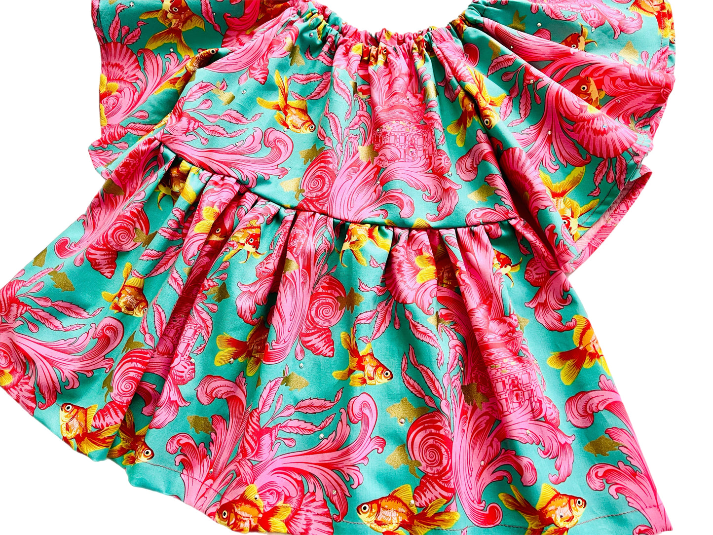 Golden Fish Paradise Pullover Blouse