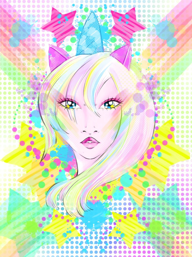 Unikitty girly Art Print