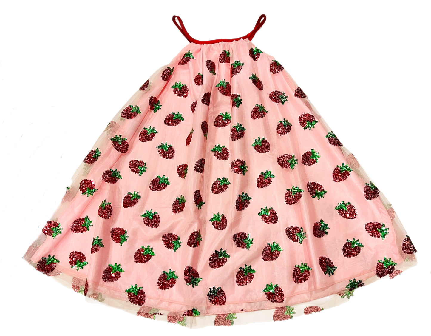 Strawberry Lovers and Dreamers Gathered Dress