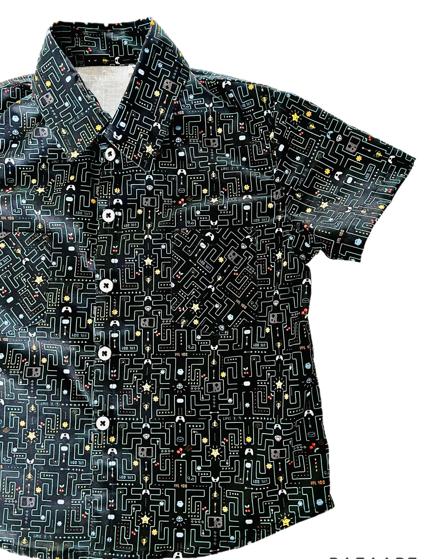Retro Video Game “Gameover” Kid Button Down Collared Shirt