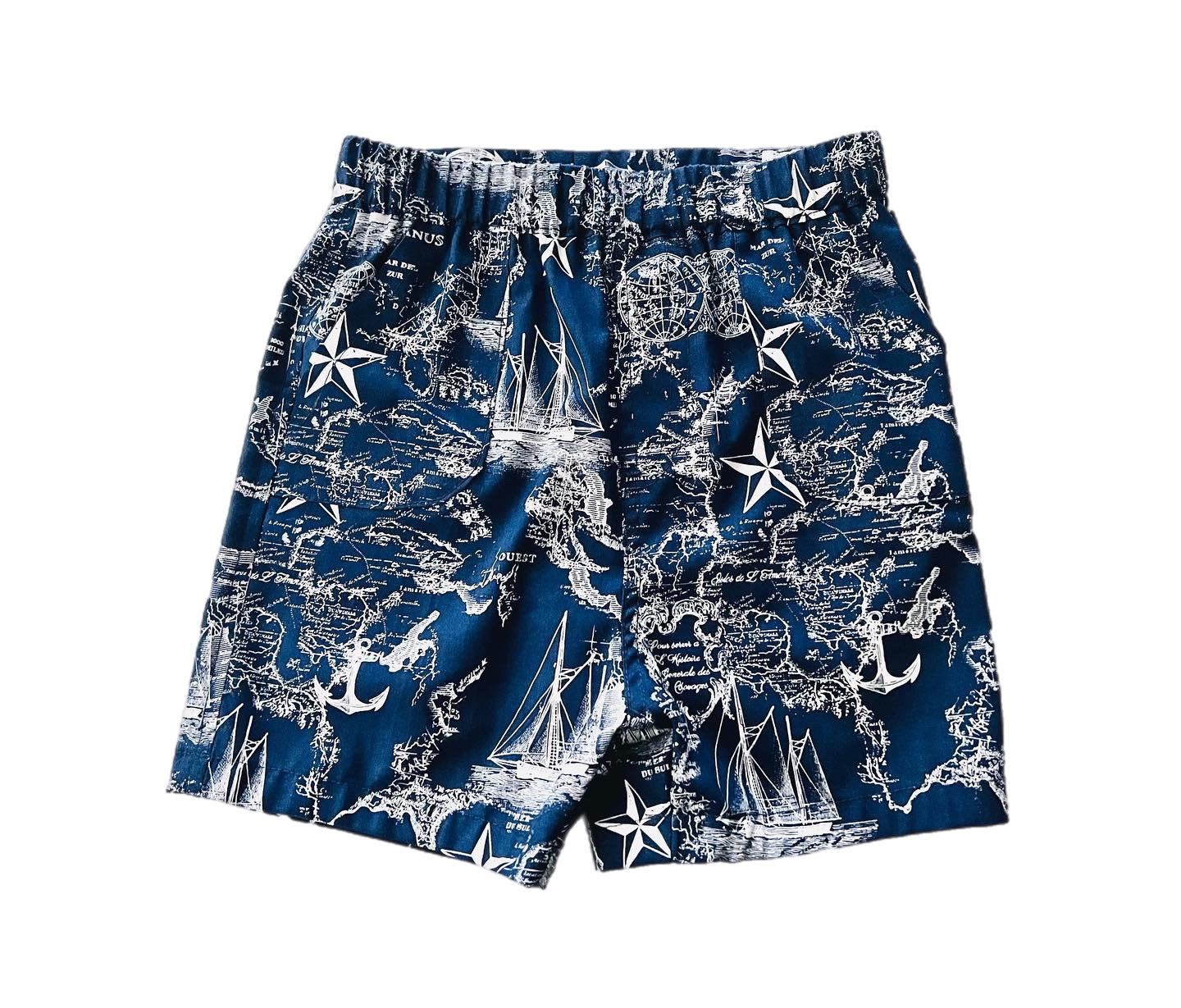 Little Ocean Sail North Map Button Down Dress Shirt (blue or white) navy anchor Shorts Set