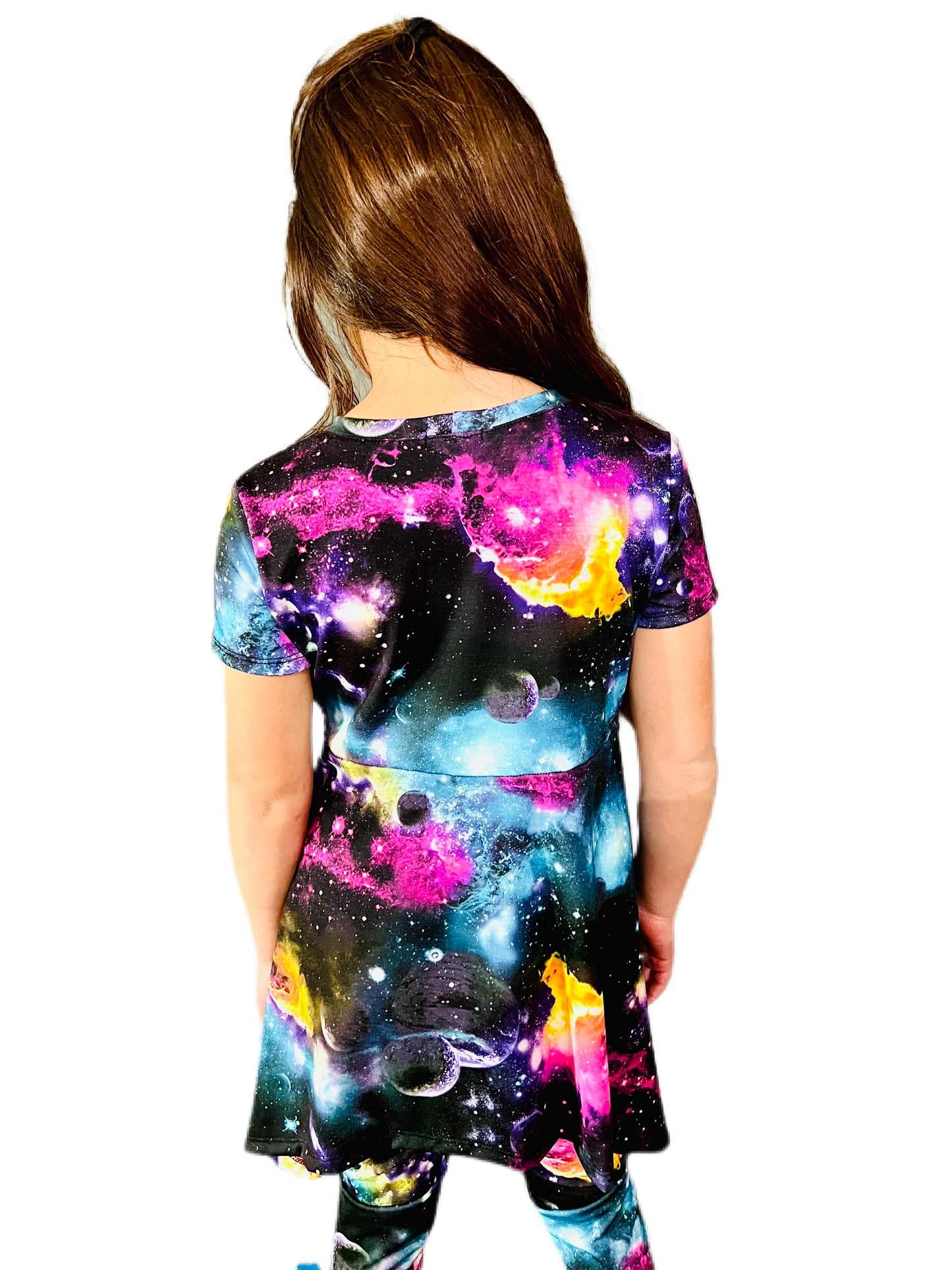 Galaxy Space Starry Girls Blouse and Legging Set