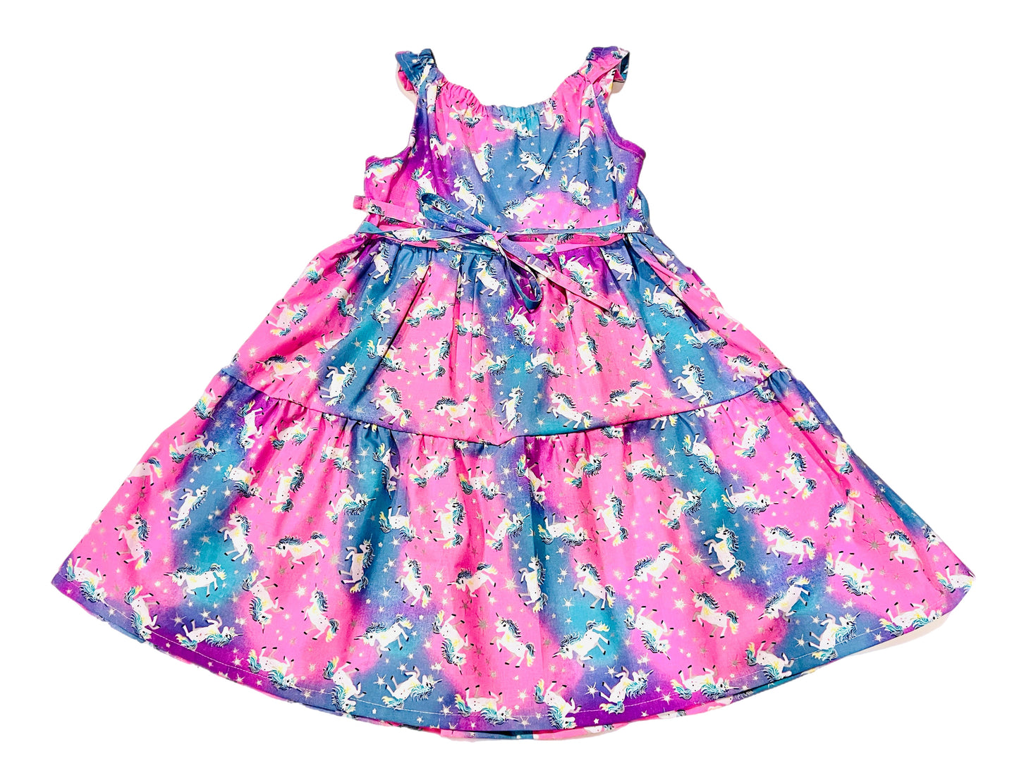 Candy Unicorns Princess Tier Dress with back tie