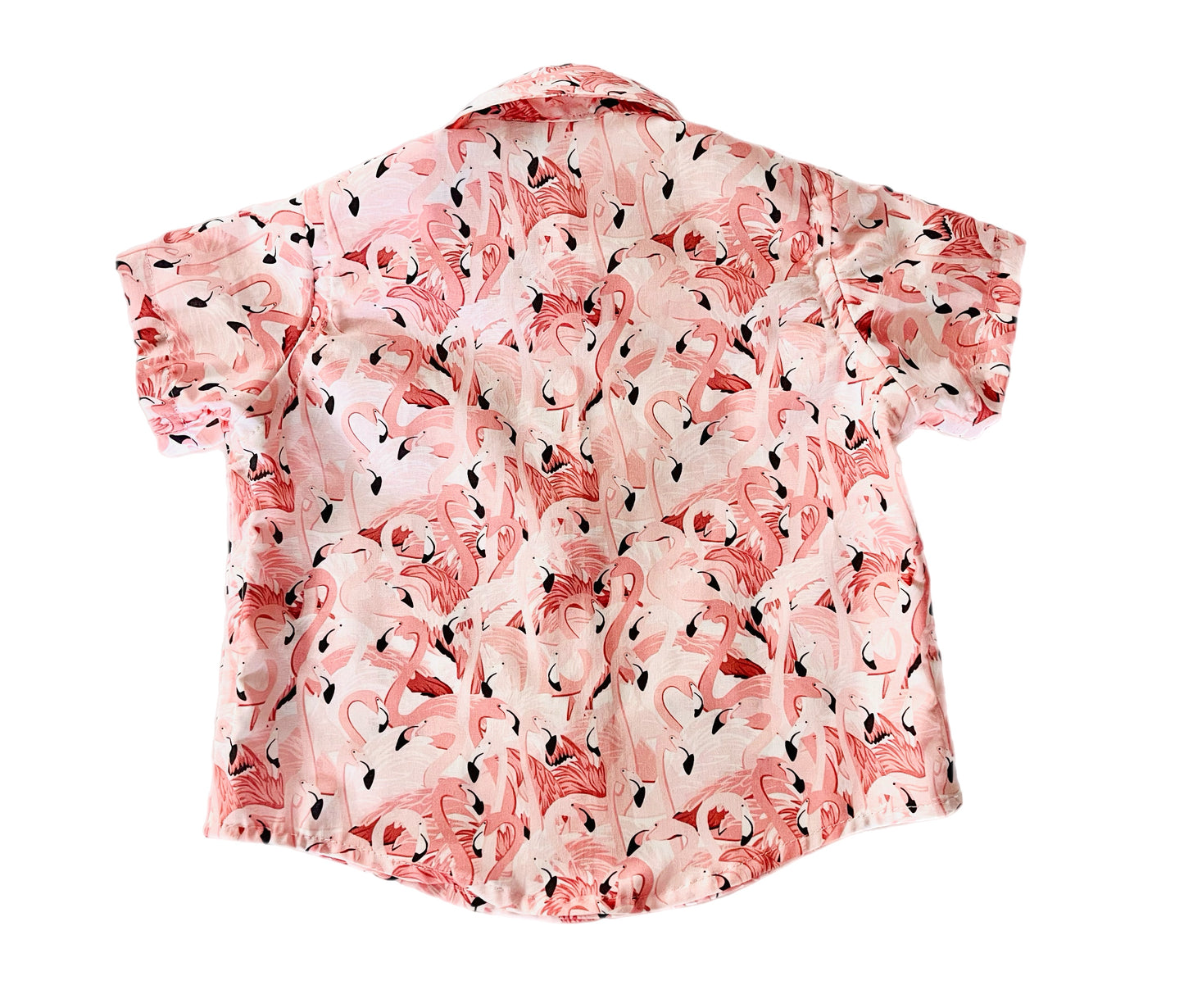 Flamingo Breeze Button-Up Boys Shirt and Short Set