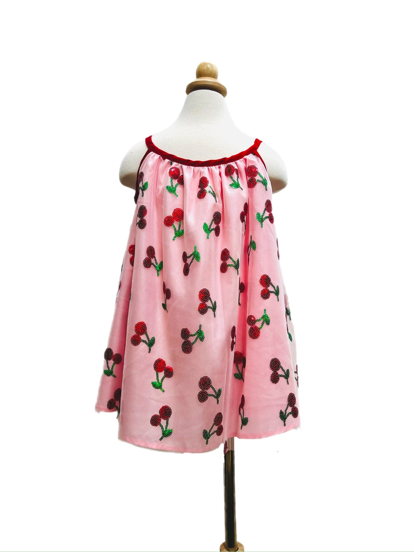 Cherry Sweet Sequin Mesh Girls Top