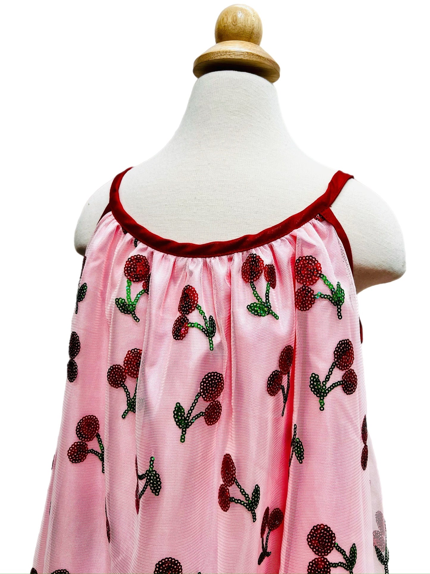Cherry Sweet Sequin Mesh Girls Top
