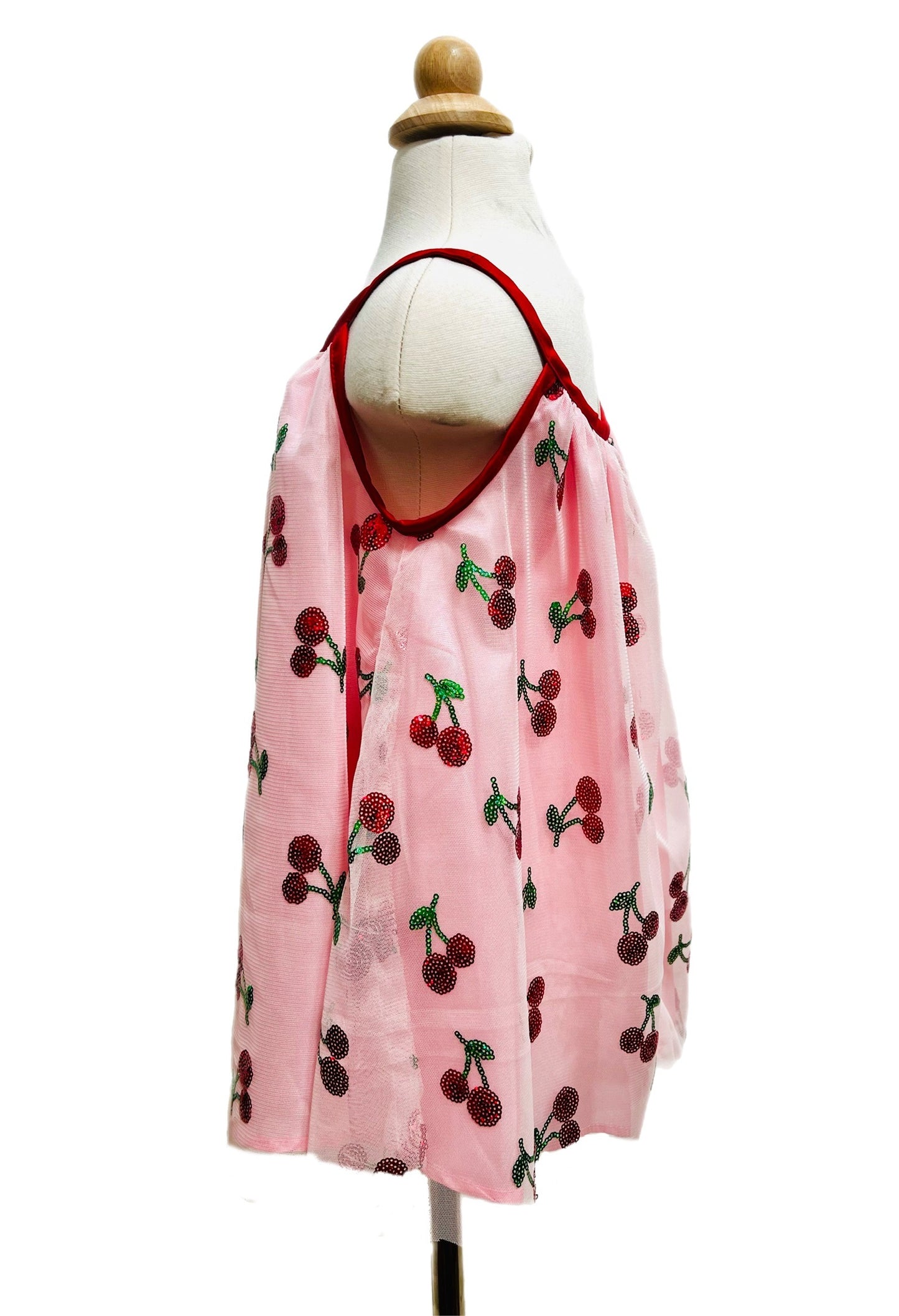 Cherry Sweet Sequin Mesh Girls Top