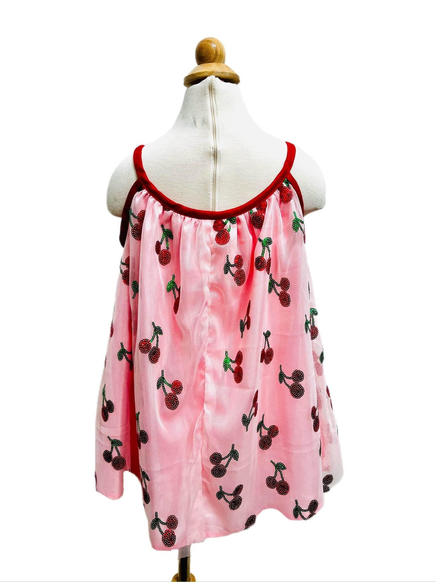Cherry Sweet Sequin Mesh Girls Top