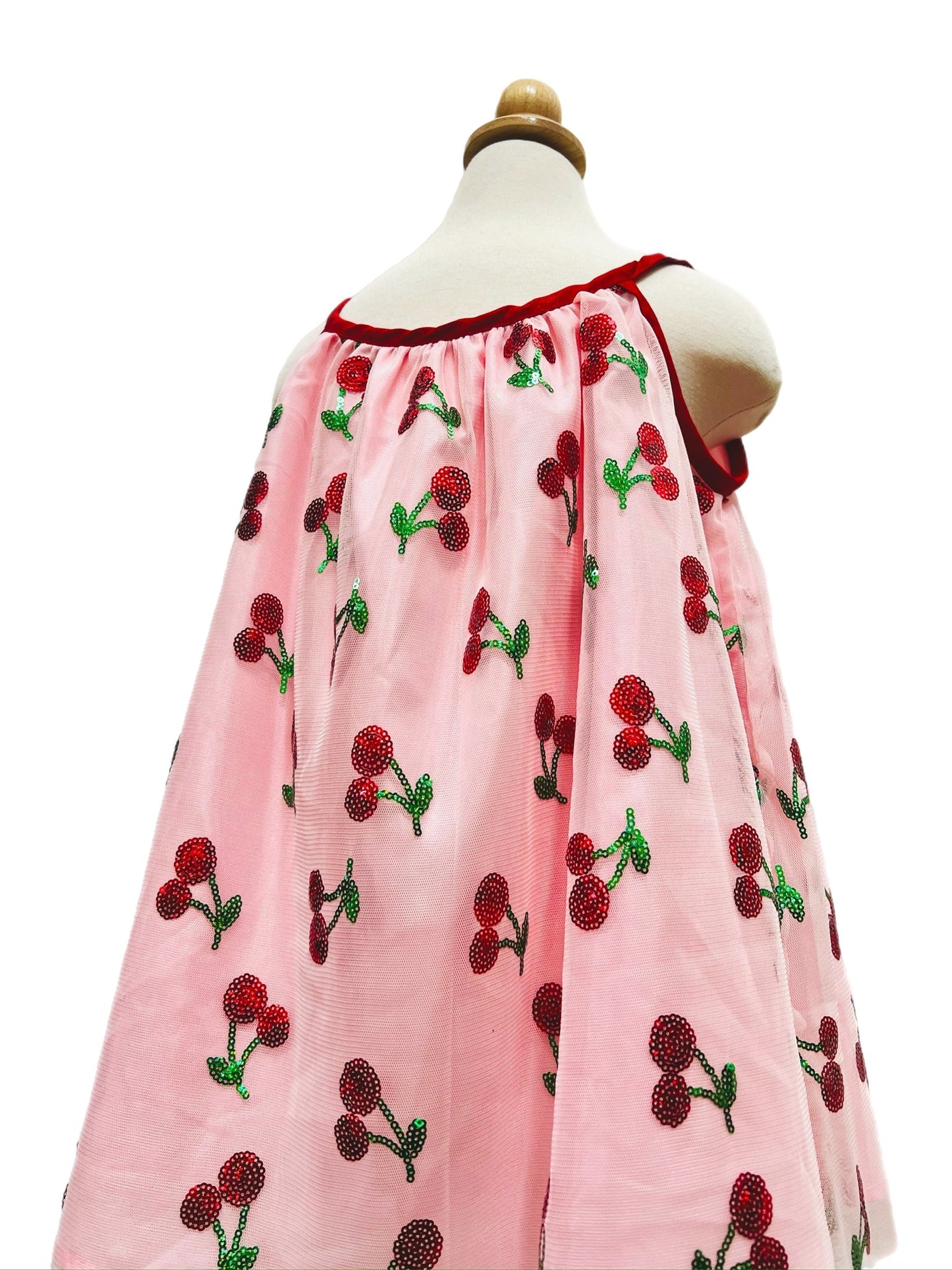 Cherry Sweet Sequin Mesh Girls Top