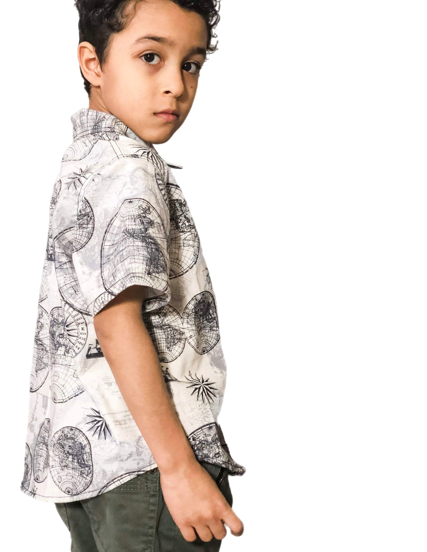 Nautical Map Button Down Dress Shirt