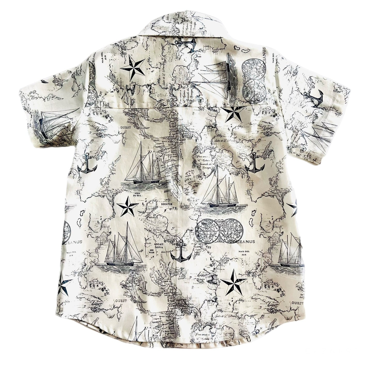 Ahoy There! Nautical Button Down Dress Shirt