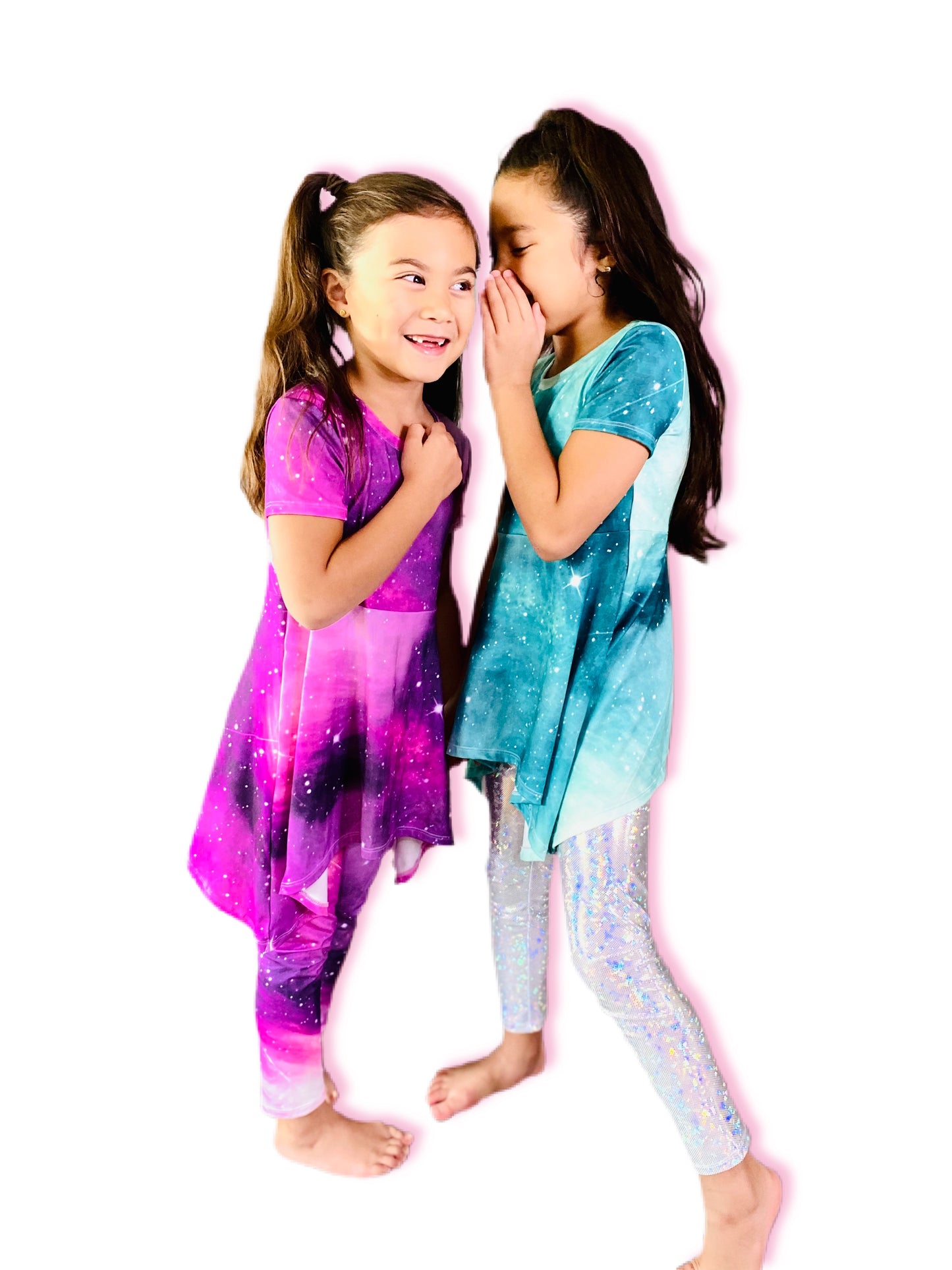 Girls Deep Space Starry Matching Blouse and Legging Set
