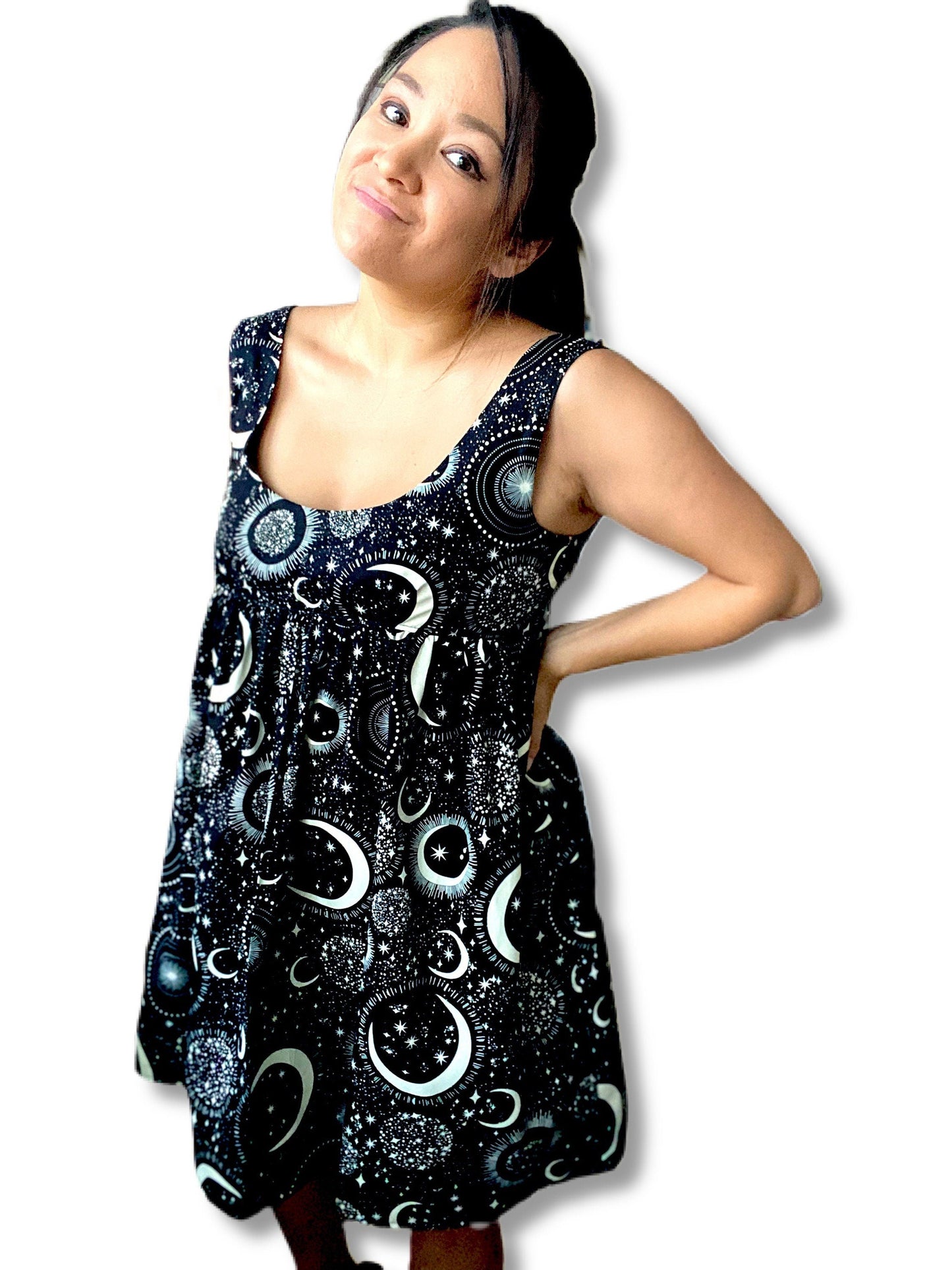 Crescent Glow in the Dark Moon Babydoll Dress