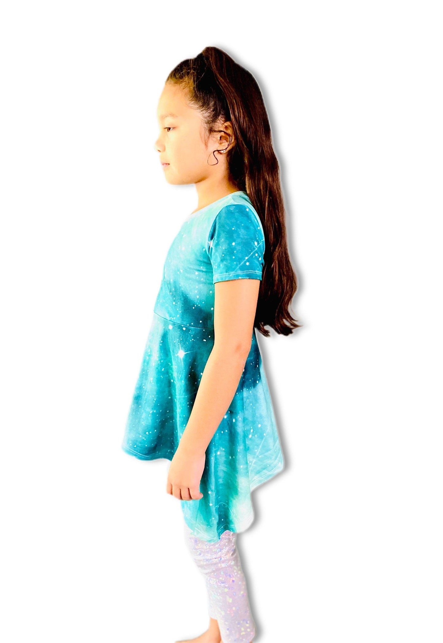 Girls Deep Space Starry Matching Blouse and Legging Set