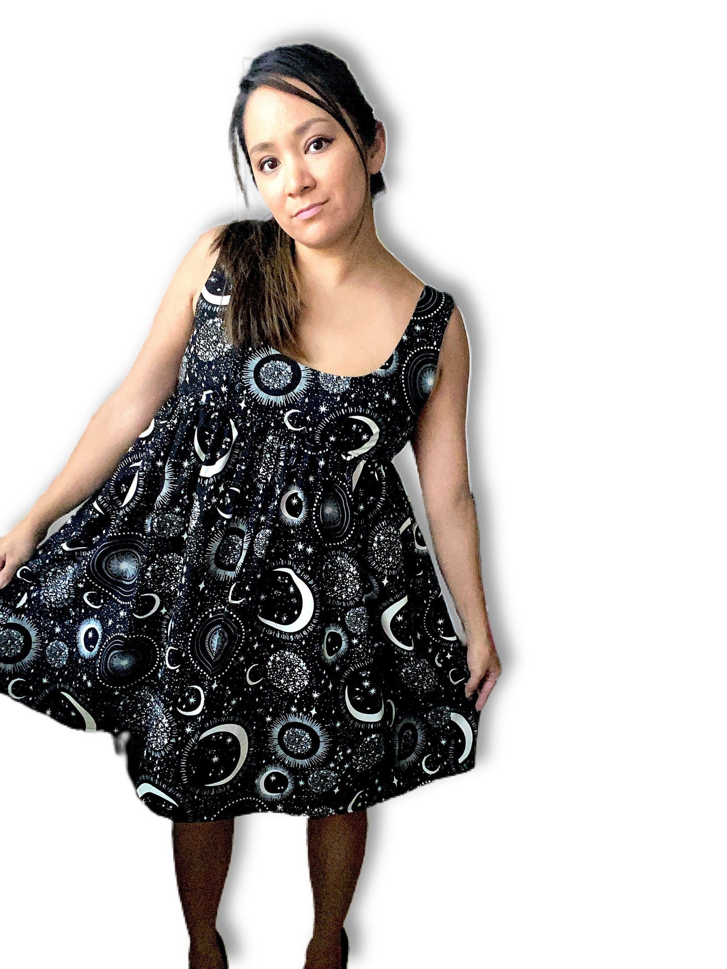 Crescent Glow in the Dark Moon Babydoll Dress