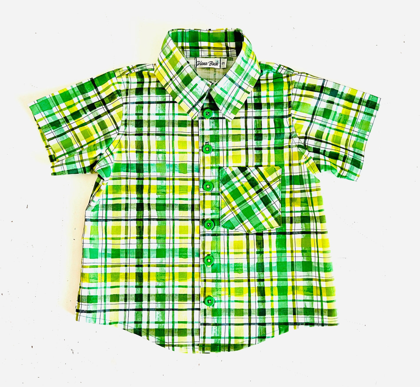 Green Plaid St.Patricks Button Down Dress Shirt