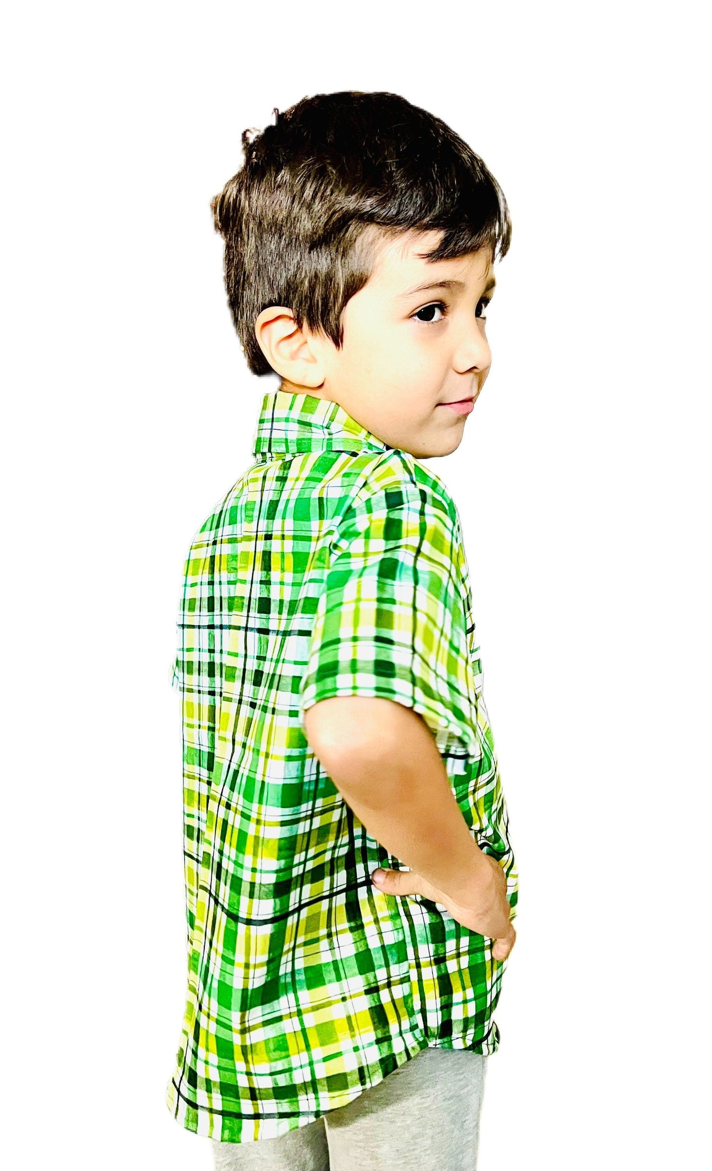 Green Plaid St.Patricks Button Down Dress Shirt